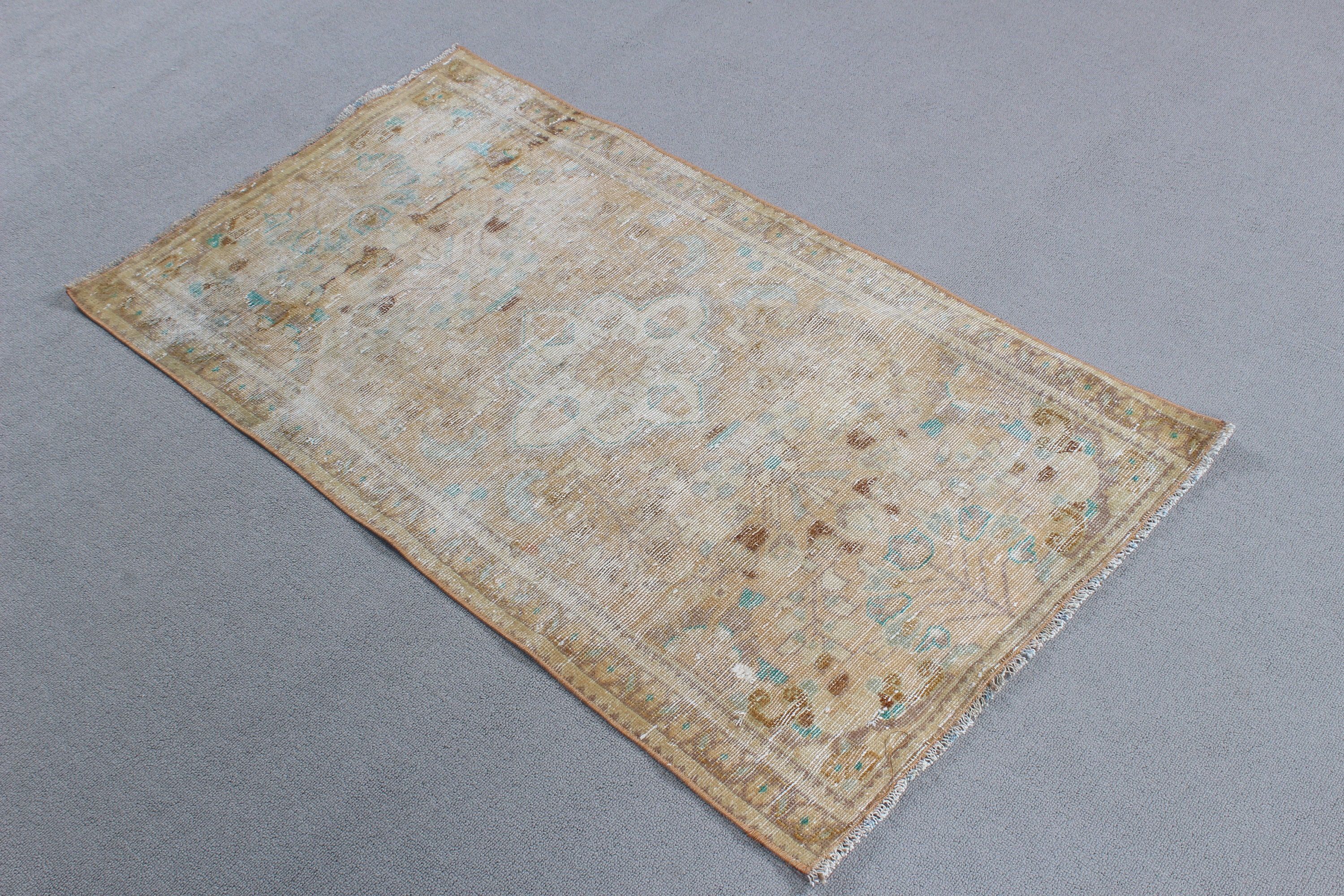 Small Boho Rugs, Door Mat Rugs, Outdoor Rugs, Luxury Rug, Vintage Rug, Turkish Rug, Bedroom Rugs, Beige  2.2x3.9 ft Small Rug