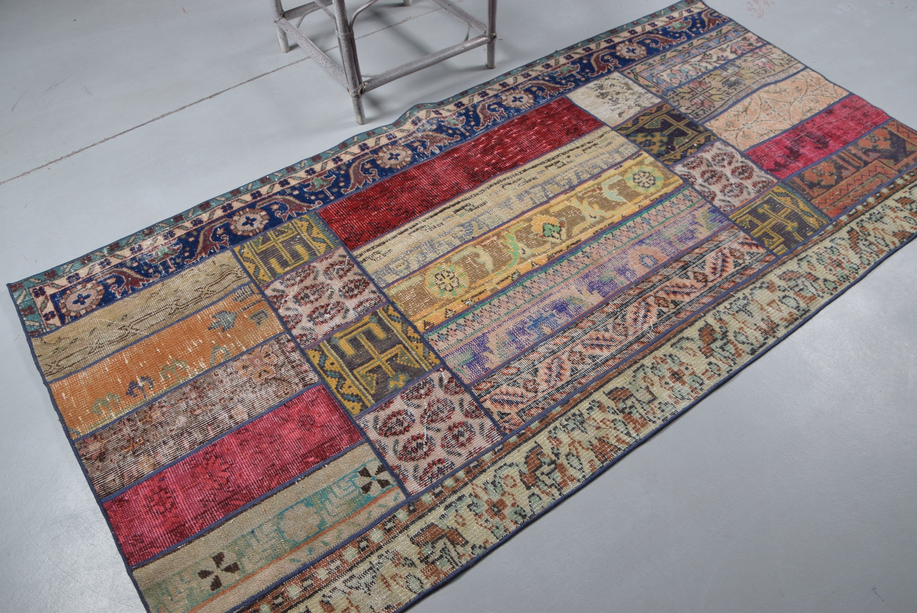 Living Room Rug, Vintage Rug, Art Rug, 3.8x7.6 ft Area Rugs, Turkish Rug, Kitchen Rug, Rugs for Indoor, Cool Rugs, Rainbow Anatolian Rug