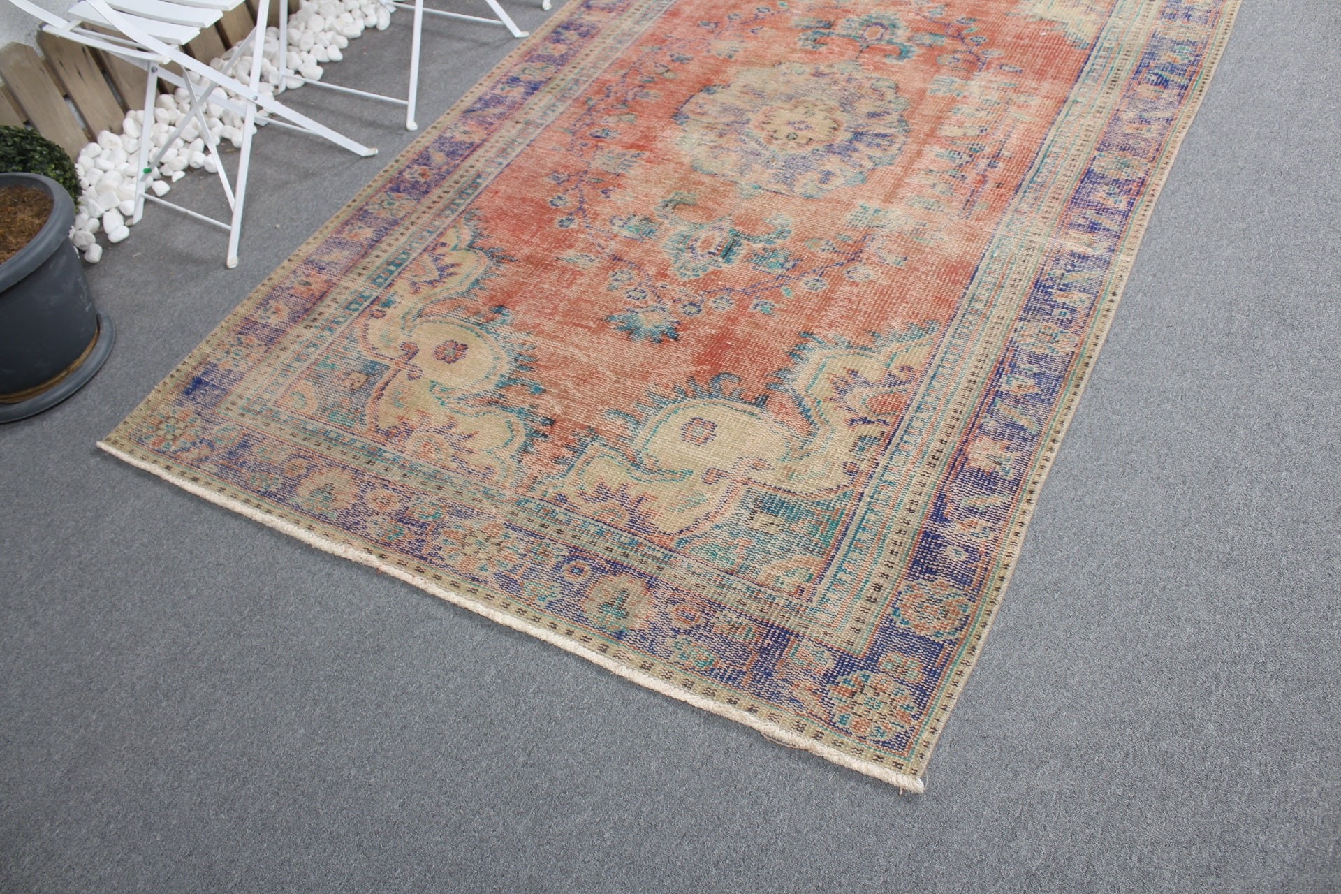 Ethnic Rug, Dining Room Rugs, Turkish Rug, Anatolian Rug, Red Oriental Rug, Vintage Rug, 4.9x8.3 ft Large Rugs, Bedroom Rug