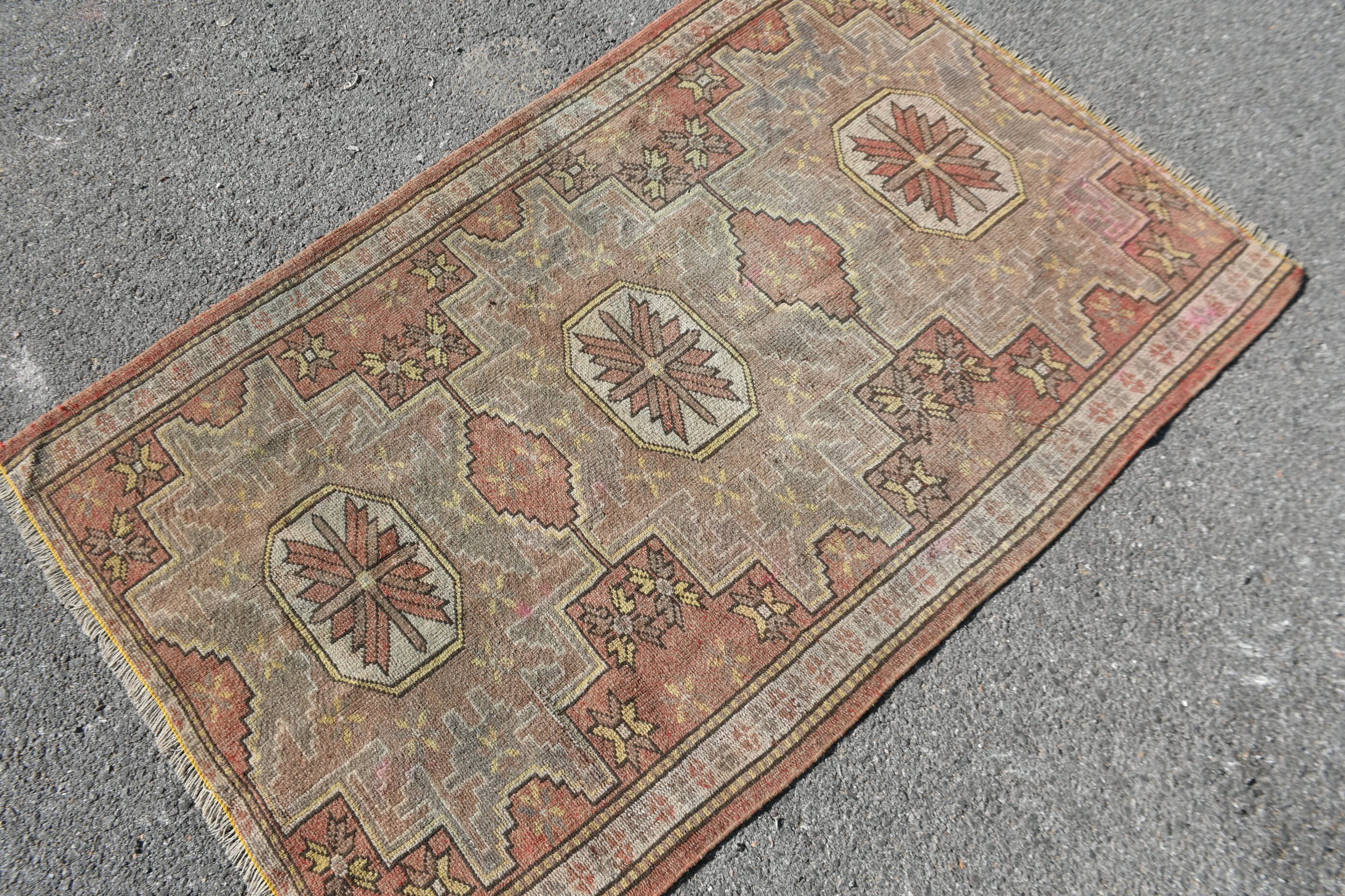 Vintage Rug, Bedroom Rug, Pink Cool Rug, Bath Rug, Turkish Rug, Rugs for Bedroom, Wall Hanging Rugs, 3.1x4.8 ft Small Rug