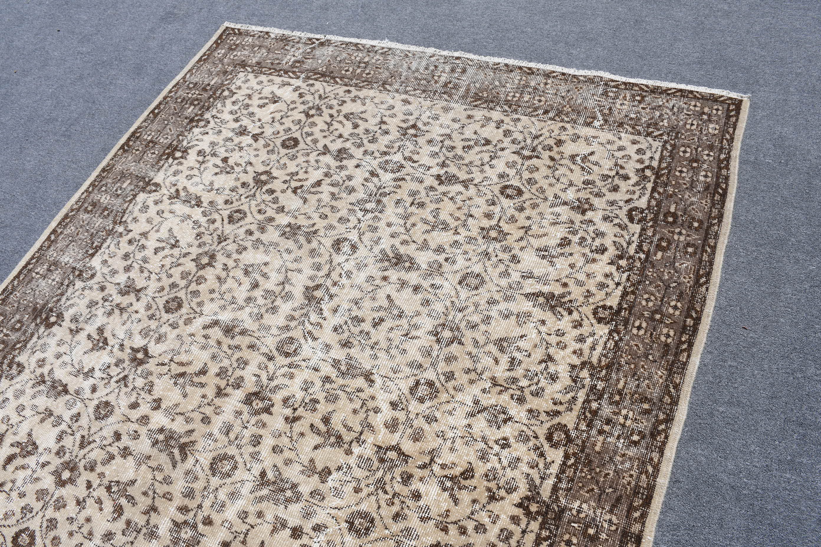 Turkish Rugs, Oriental Rug, Vintage Rug, Oushak Rugs, Living Room Rug, Beige Home Decor Rug, 5.5x9 ft Large Rug, Bedroom Rug, Dorm Rug