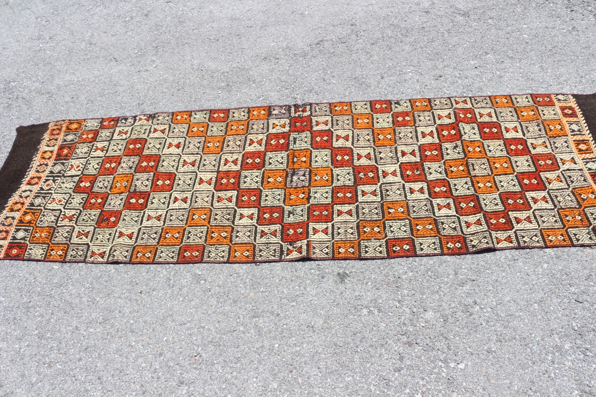 Orange Cool Rugs, 2.1x7.5 ft Runner Rug, Stair Rugs, Hallway Rug, Vintage Rug, Kilim, Turkish Rug, Antique Rugs, Designer Rug