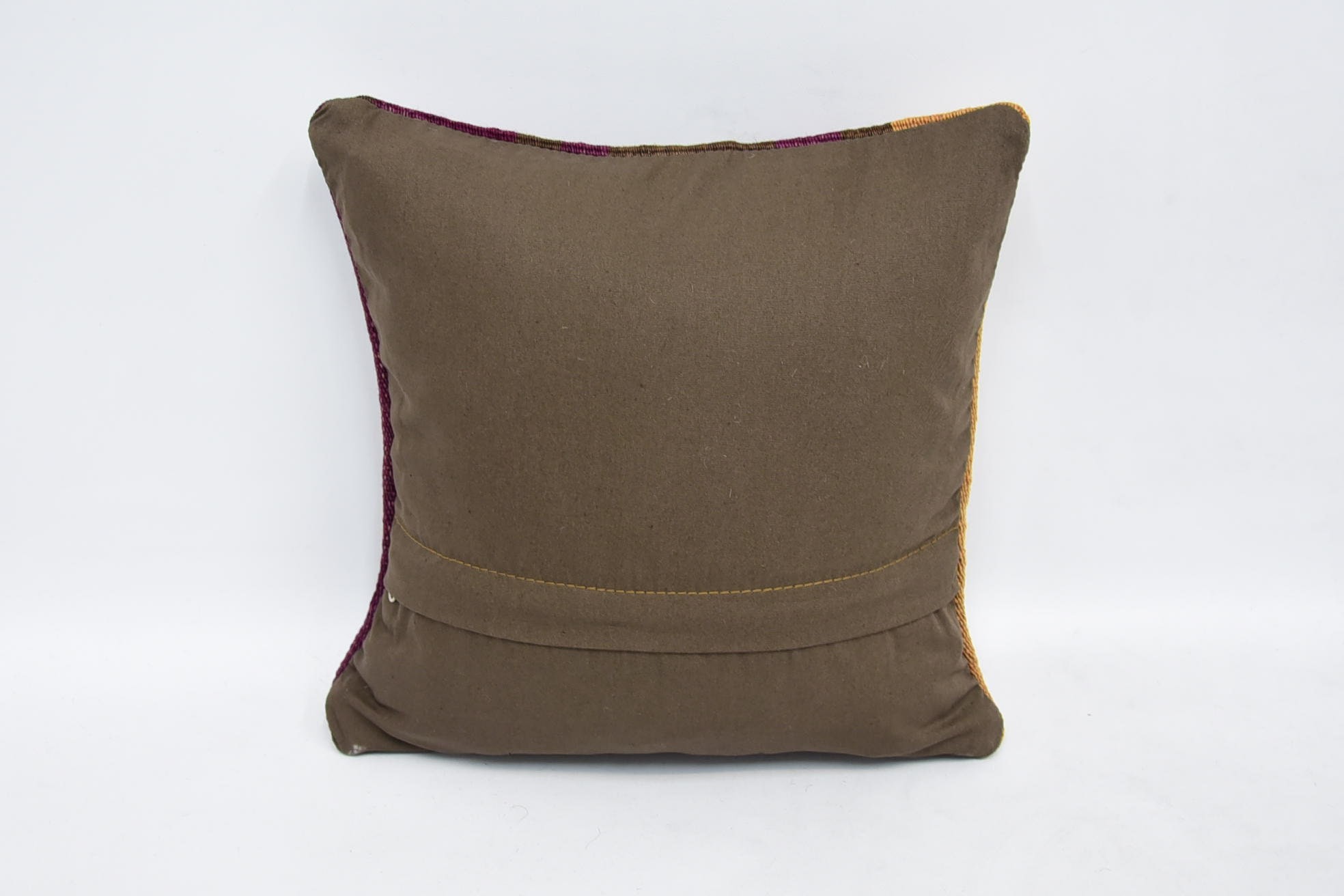 Interior Designer Pillow, Vintage Kilim Pillow, Turkish Pillow, Shabby Chic Pillow, 12"x12" Brown Pillow Cover