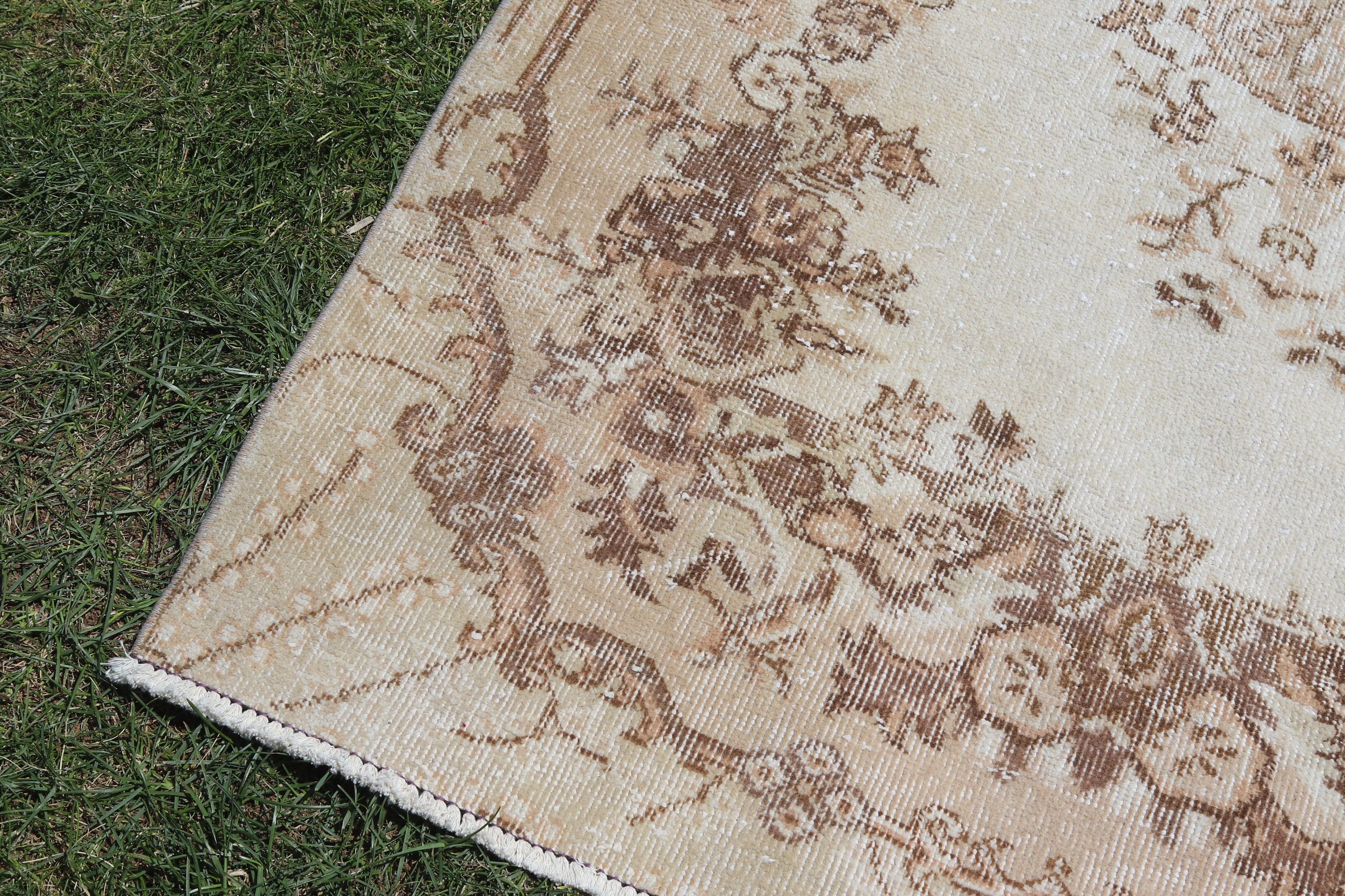 Kitchen Rugs, Outdoor Rug, Rugs for Area, Vintage Rug, Bedroom Rugs, Turkish Rug, Beige  3.6x7.2 ft Area Rug