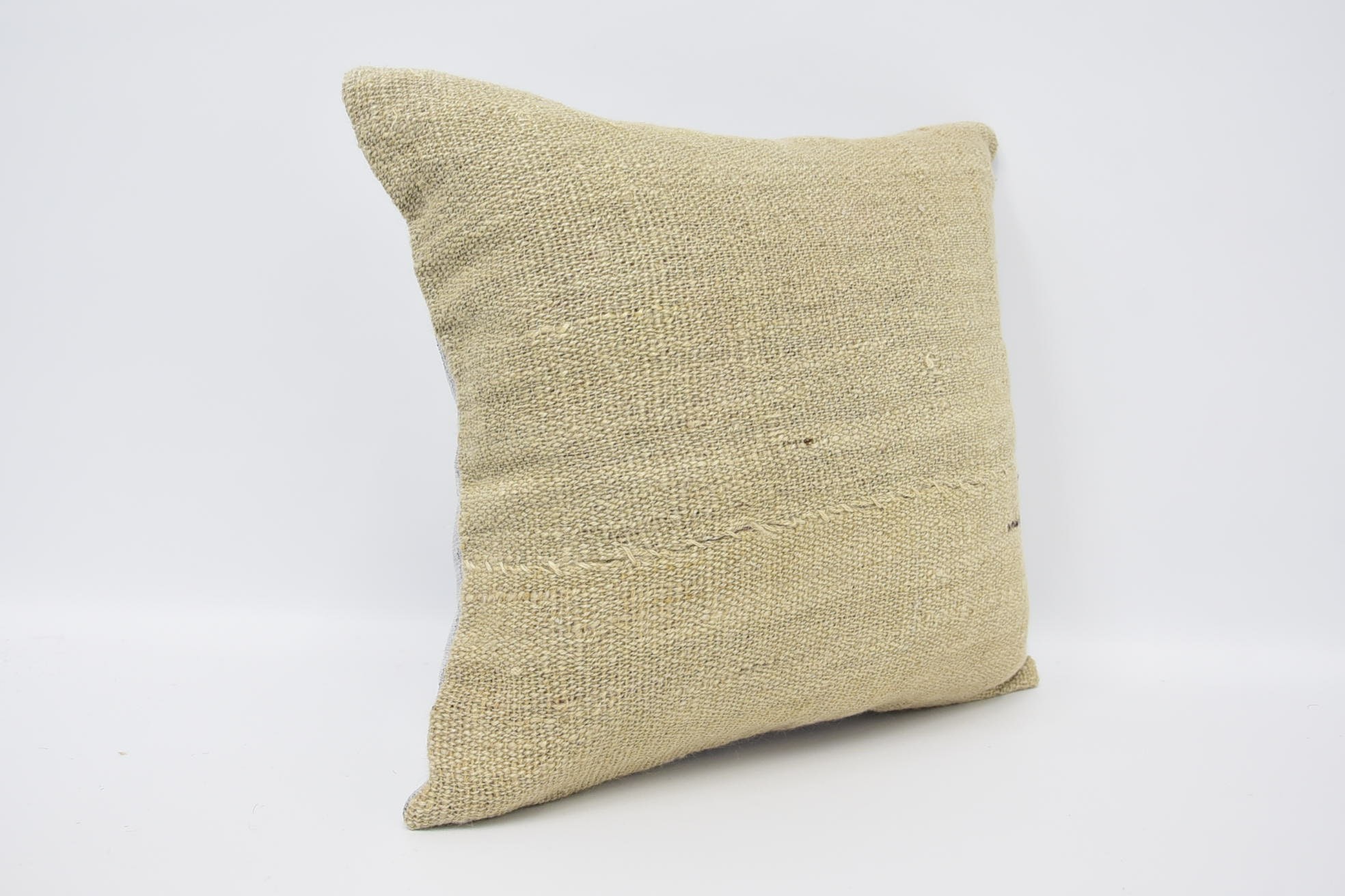 Vintage Pillow, 16"x16" Beige Cushion Case, Pillow for Couch, Outdoor Patio Pillow Case, Farmhouse Pillow Sham, Home Decor Pillow