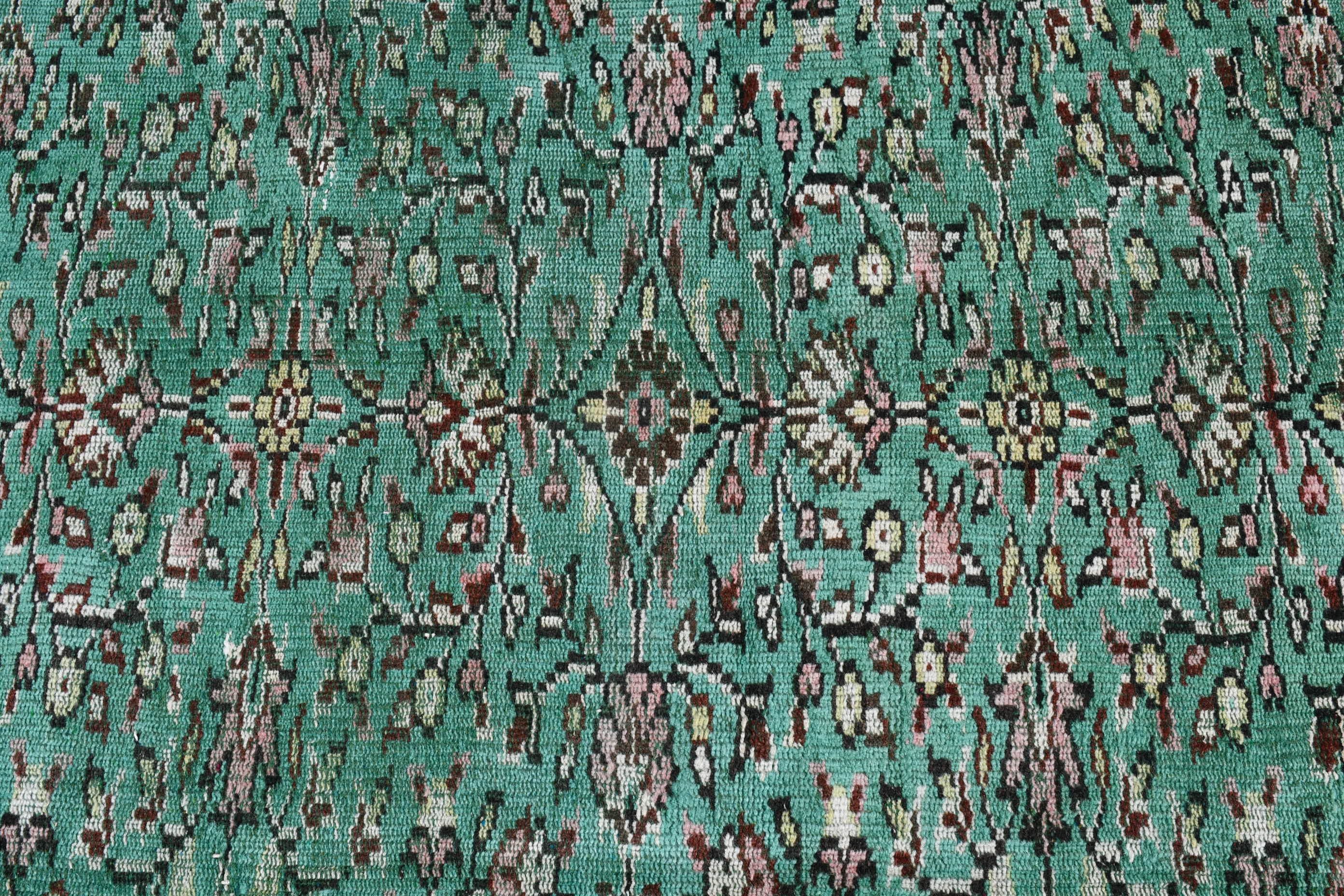 Salon Rug, Living Room Rug, Distressed Rugs, 5.2x8.2 ft Large Rug, Oriental Rug, Turkish Rug, Green Wool Rug, Moroccan Rugs, Vintage Rugs