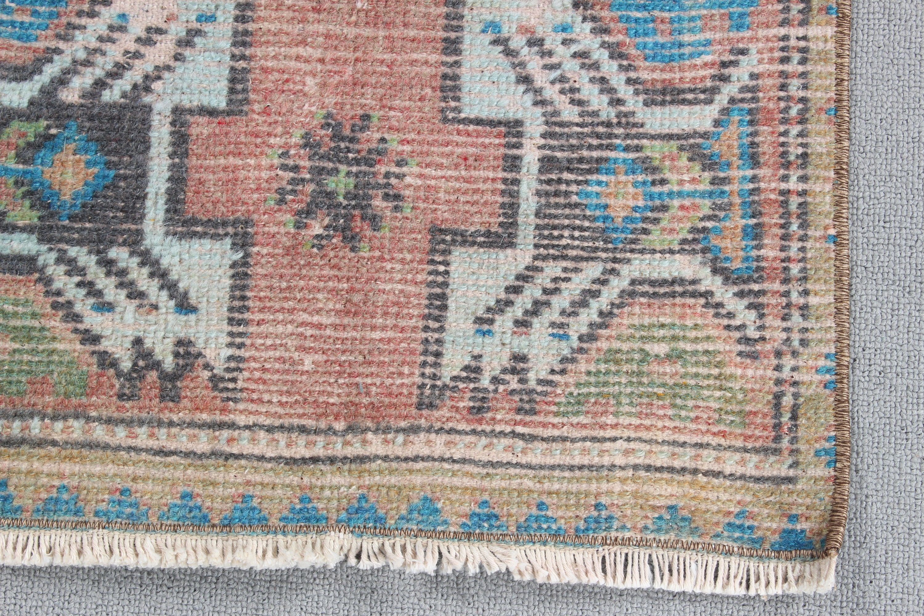 Lüks Halılar, 1.4x3.1 ft Küçük Halılar, Türk Halıları, Kahverengi Fas Halısı, Duvara Asılı Halılar, Geometrik Halılar, Banyo Halıları, Boho Halıları, Vintage Halılar