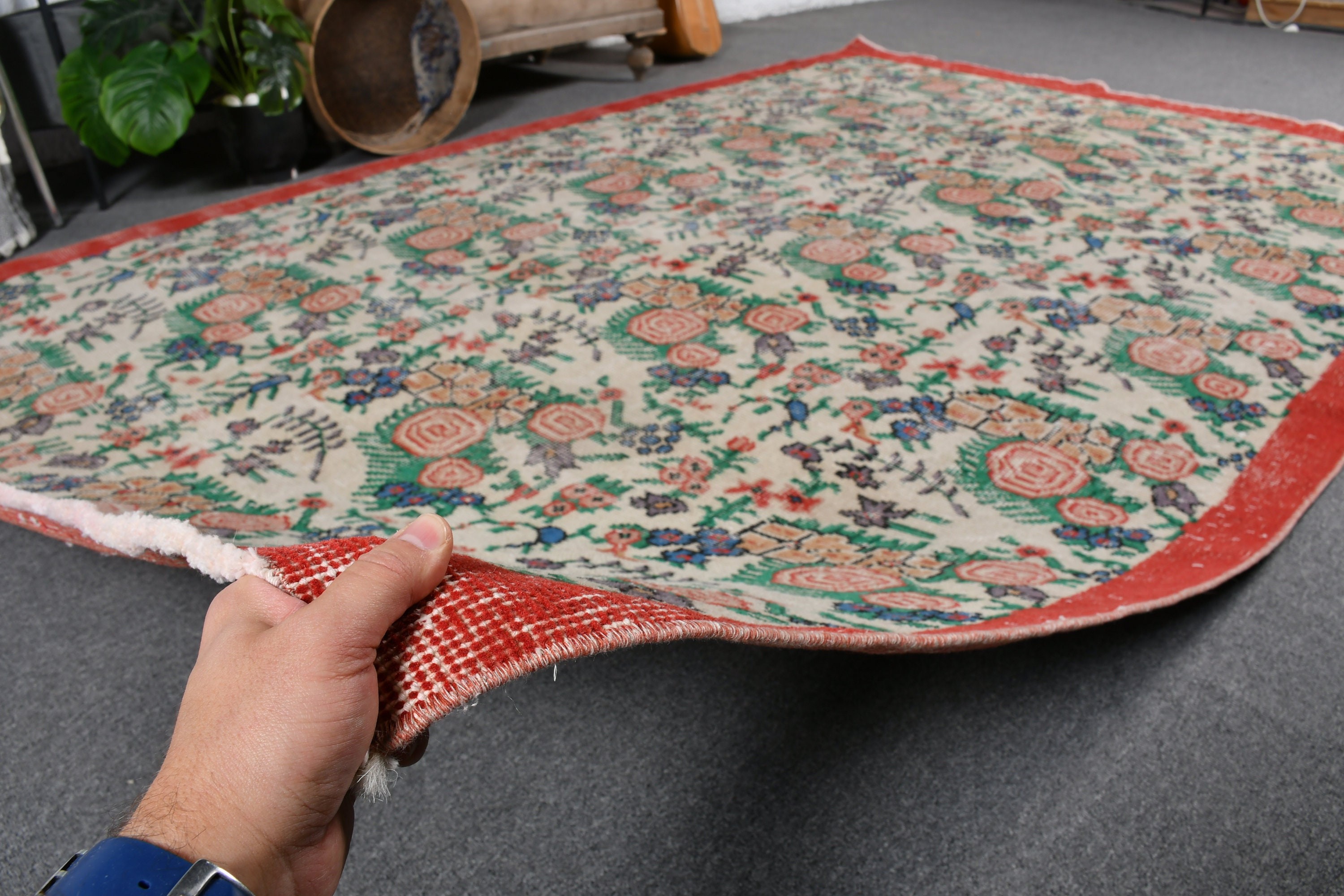 Yurt Halıları, Yemek Odası Halıları, Oryantal Halılar, Türk Halısı, 5.9x9.1 ft Büyük Halı, Kırmızı Ev Dekor Halısı, Yatak Odası Halısı, Vintage Halılar, Fas Halısı