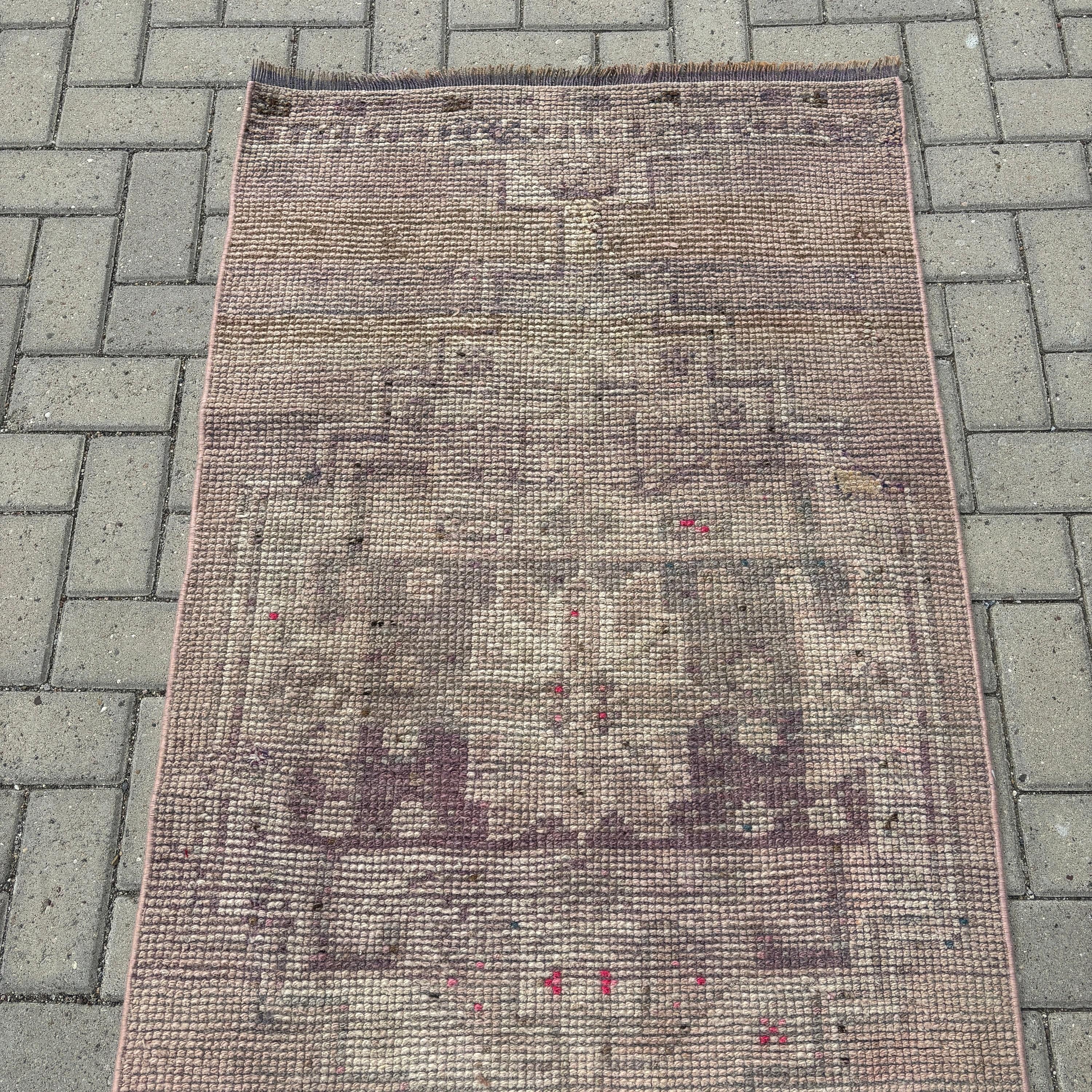 Merdiven Halıları, 2.8x12 ft Runner Halı, Türk Halısı, Bej Yatak Odası Halısı, Vintage Halılar, Beni Ourain Runner Halıları, Boho Halısı, Oushak Halısı