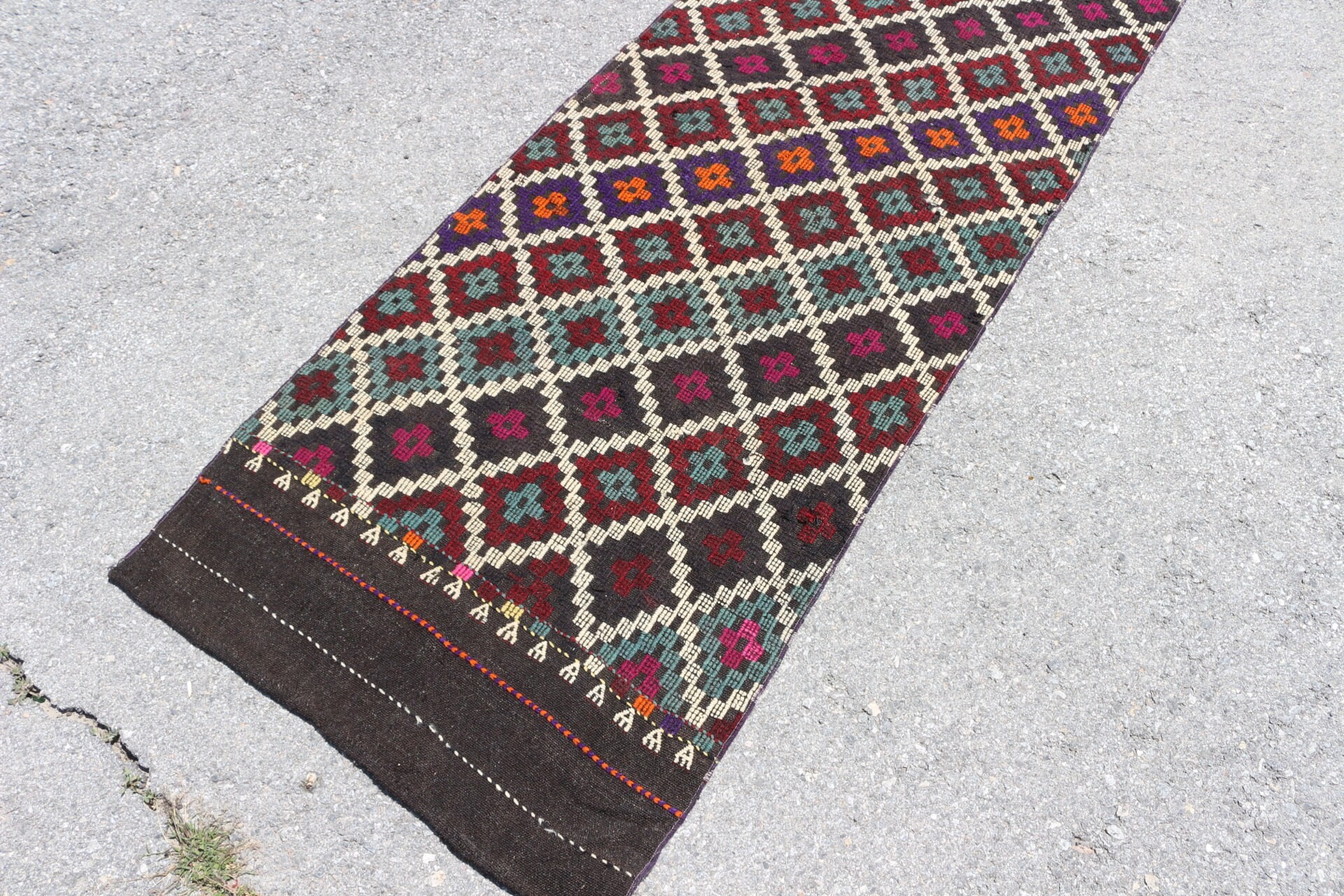 Koridor Halısı, 2.5x8.6 ft Runner Halısı, Kahverengi Ev Dekor Halısı, Vintage Halılar, Ev Dekor Halıları, Kilim, Türk Halıları, Merdiven Halısı