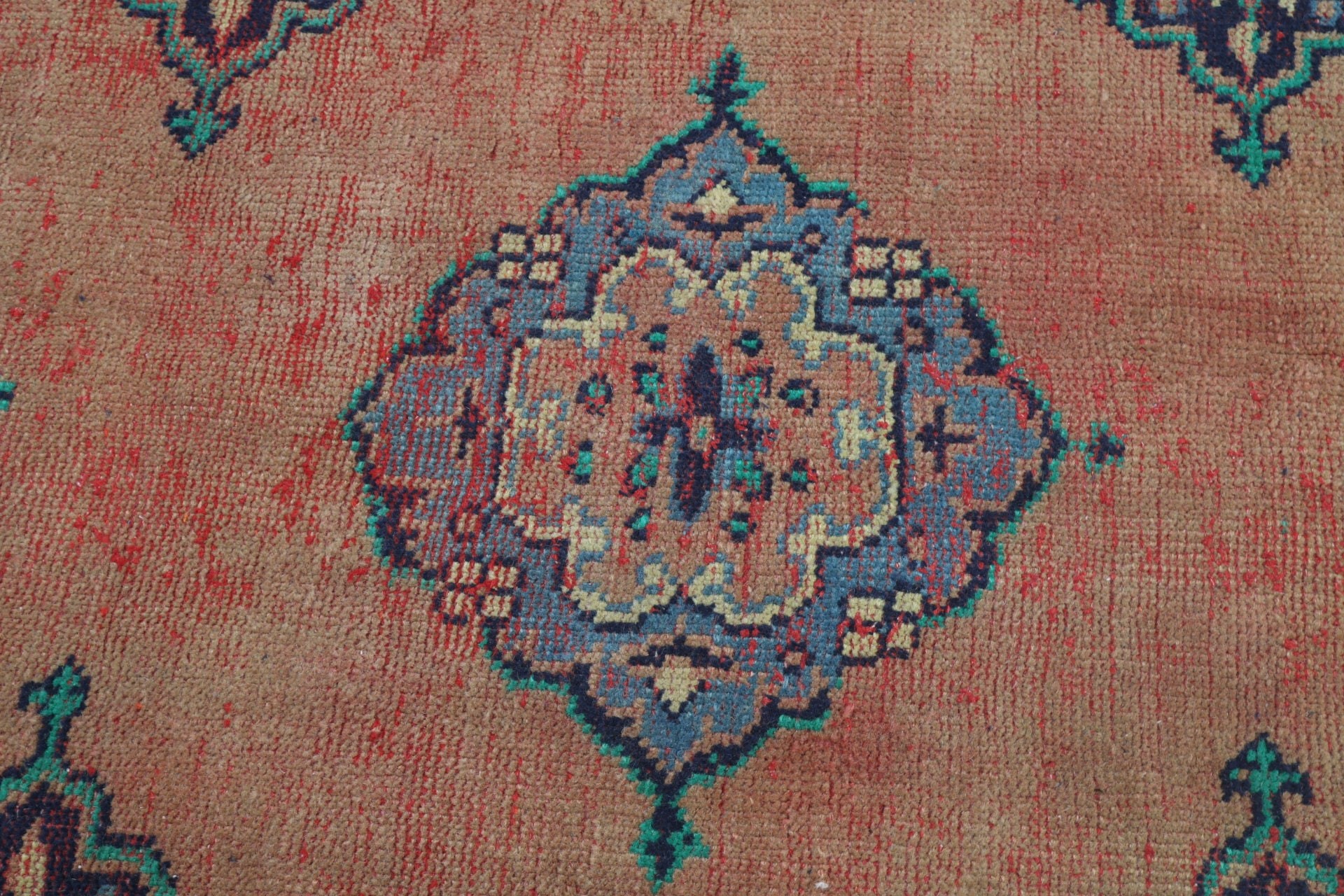 Turuncu Nötr Halı, Yatak Odası Halısı, Etnik Halılar, Merdiven Halıları, Koridor Halısı, Türk Halıları, 2,7x10,6 ft Runner Halıları, Vintage Halı, Mutfak Halısı