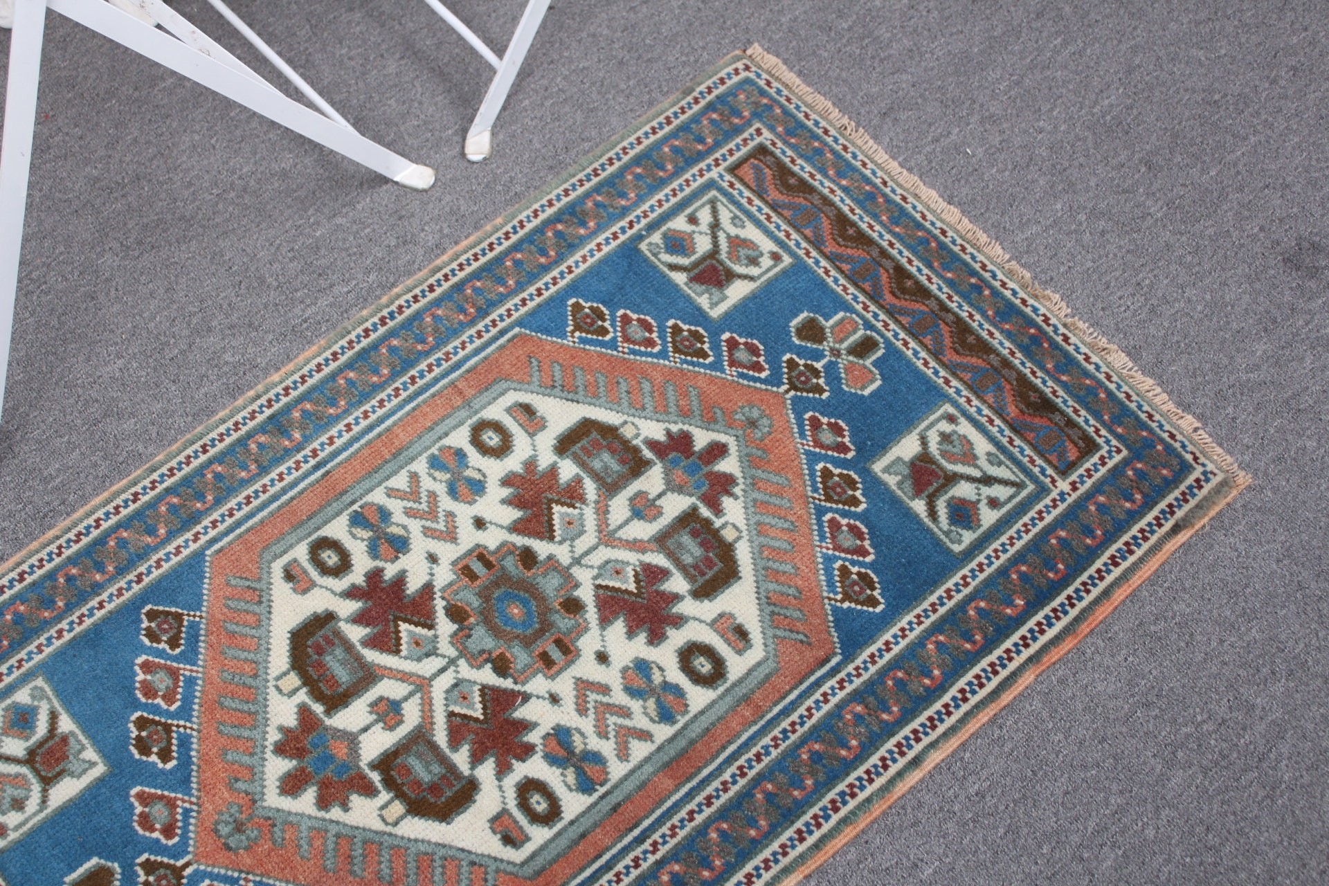 Turkish Rug, Floor Rug, Door Mat Rug, 1.8x3.2 ft Small Rugs, Blue Home Decor Rug, Pastel Rug, Vintage Rug, Home Decor Rug, Car Mat Rug