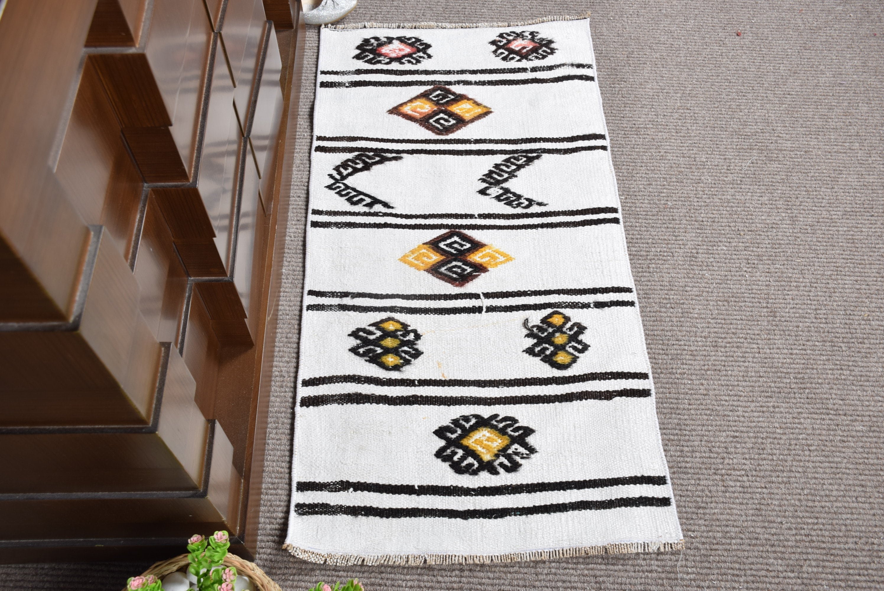 Kitchen Rugs, Entry Rugs, Vintage Rug, Rugs for Kitchen, Beige Floor Rug, Moroccan Rug, Wool Rug, Turkish Rug, 1.7x3.2 ft Small Rug