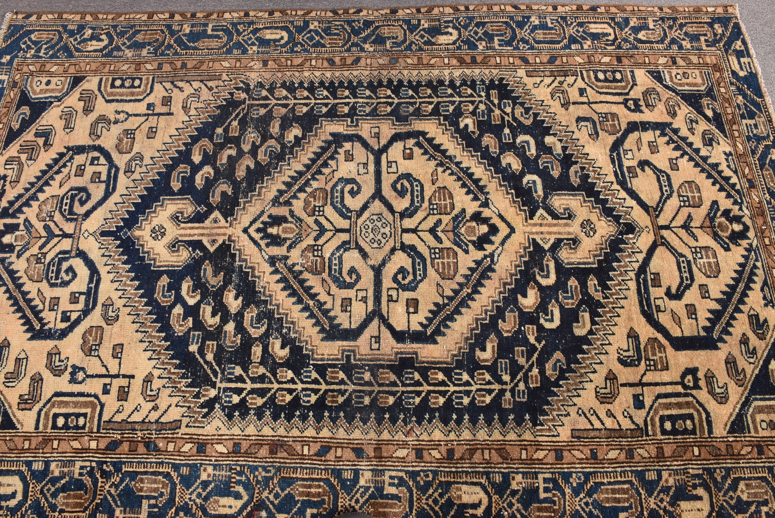 Vintage Rugs, Floor Rug, Brown  4x6 ft Accent Rug, Boho Accent Rugs, Kitchen Rugs, Cool Rugs, Turkish Rugs, Statement Rugs