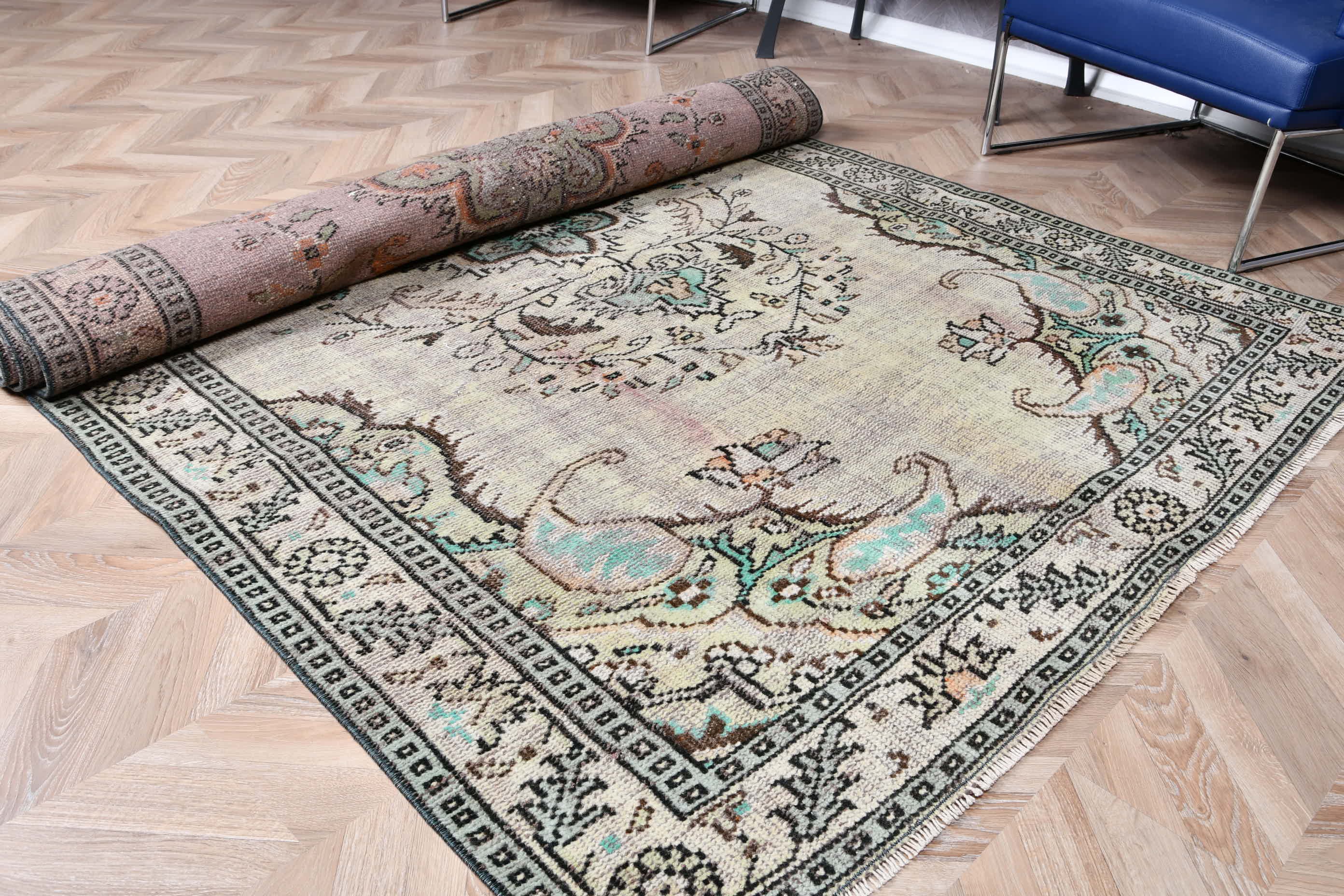 Vintage Halılar, Anadolu Halıları, Mutfak Halısı, Yeşil Yatak Odası Halıları, Türk Halısı, Yemek Odası Halıları, 5.7x9.4 ft Büyük Halı, Oturma Odası Halısı