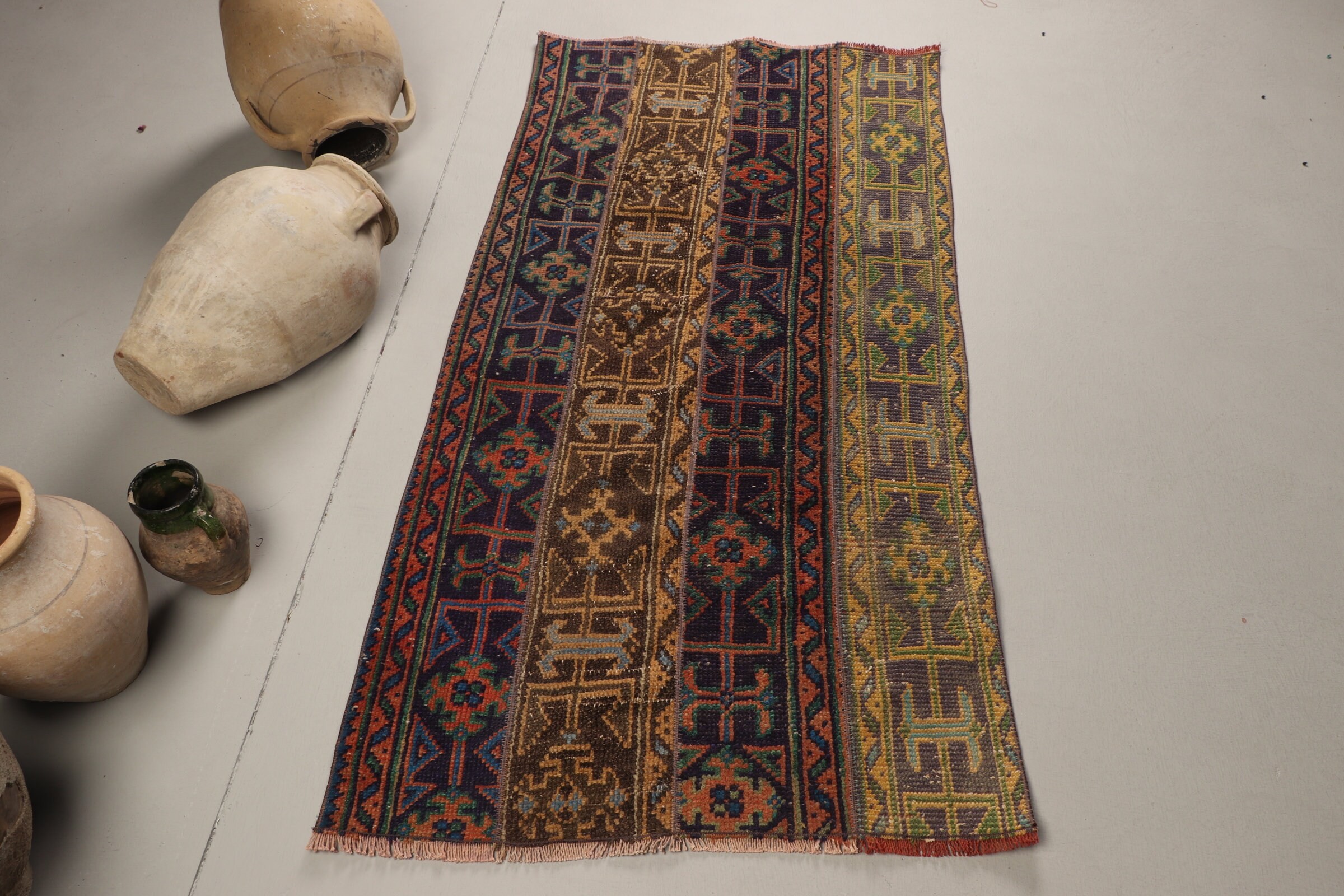 Vintage Halı, Parlak Halı, Ev Dekor Halısı, Kapı Paspası Halıları, Oryantal Halı, Türk Halısı, Mor Yün Halıları, 2.7x5.2 ft Küçük Halı, Araba Paspas Halısı