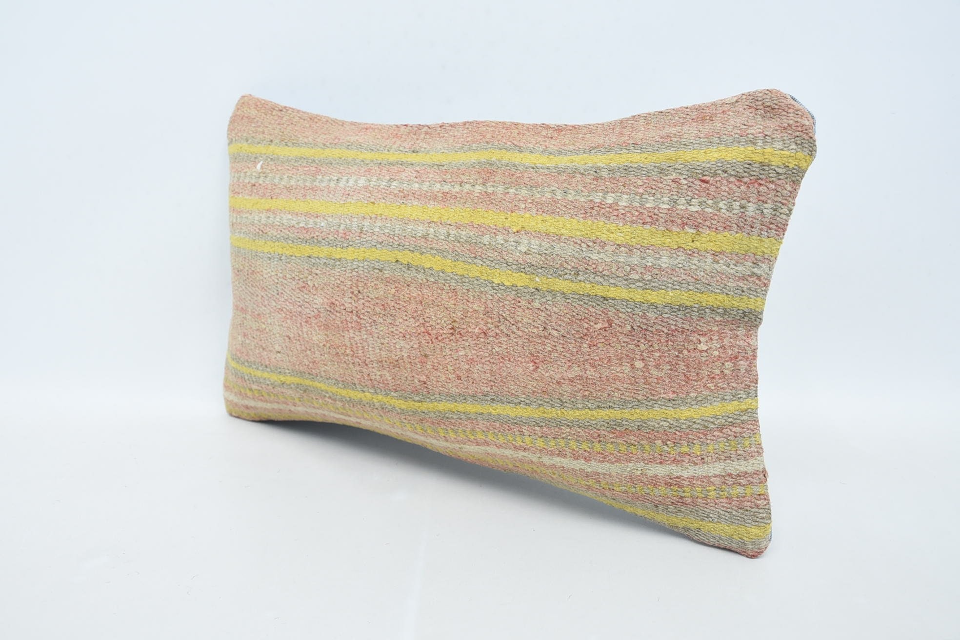 12"x20" Pink Pillow Cover, Vintage Pillow, Turkish Kilim Pillow, Gift Pillow, Comfy Throw Pillow Case