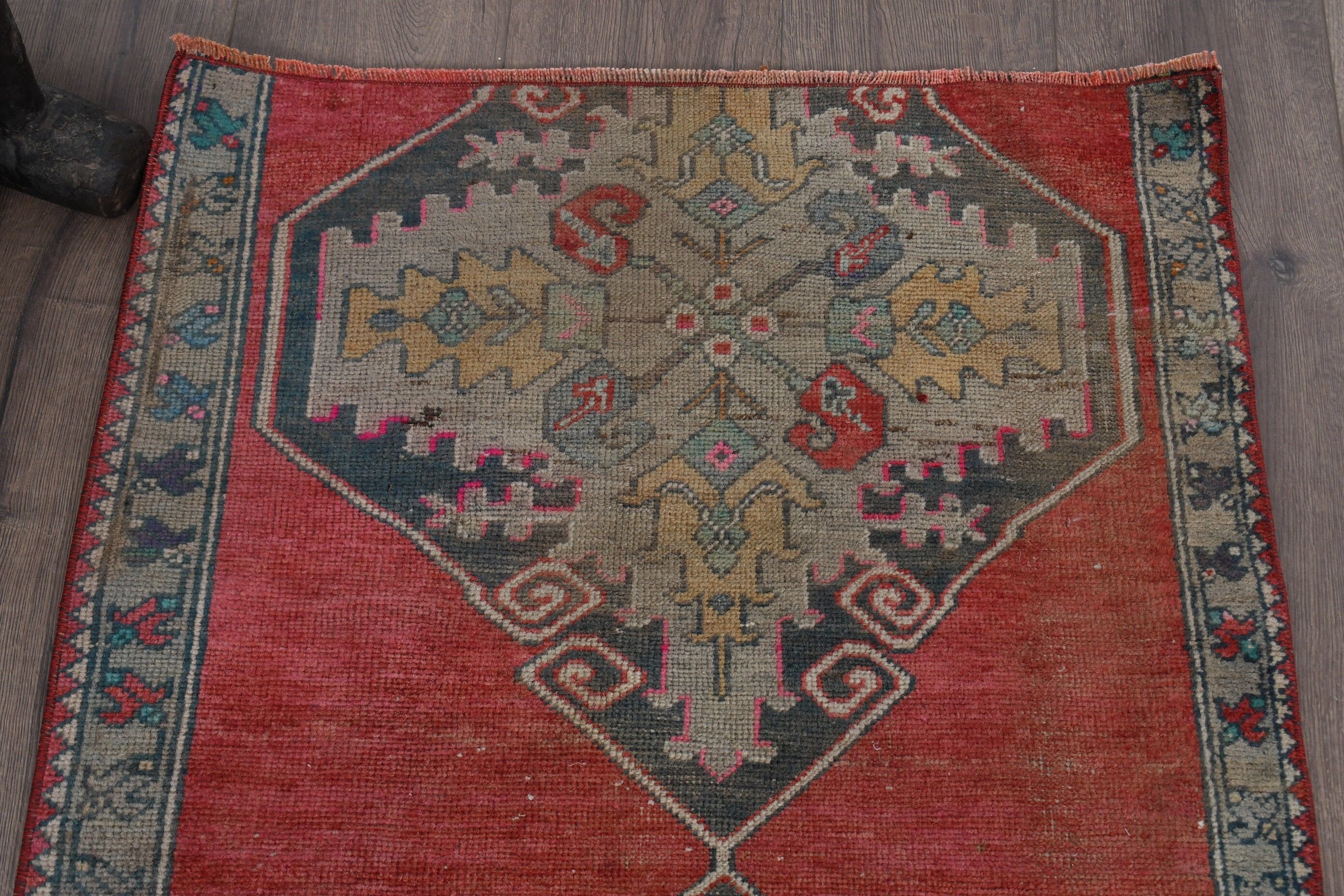 Rugs for Wall Hanging, Wool Rug, Turkish Rugs, Floor Rug, Vintage Rug, Bathroom Rug, Red Antique Rug, Kitchen Rug, 2.4x5.9 ft Small Rug