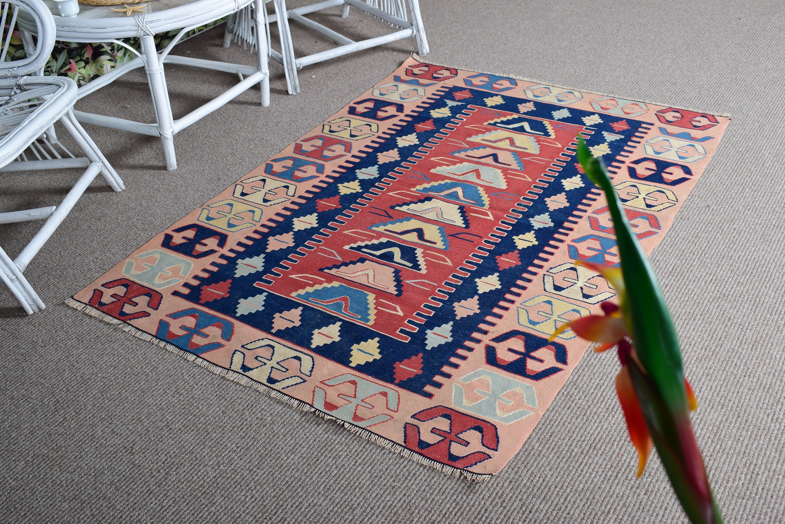 Vintage Accent Rug, Bedroom Rugs, Vintage Rug, Decorative Rugs, Red Handwoven Rugs, 3.6x5.3 ft Accent Rugs, Kilim, Antique Rug, Turkish Rug