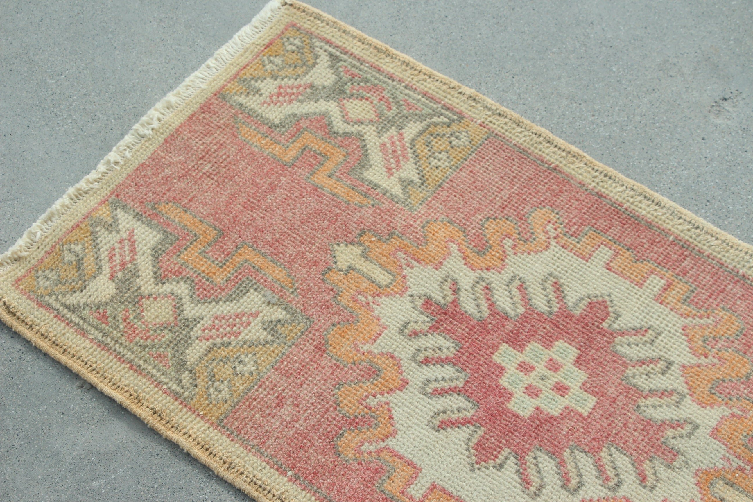 Geometrik Halılar, Türk Halıları, 1.6x2.9 ft Küçük Halılar, Vintage Halılar, Oushak Halı, Kırmızı Modern Halı, Araba Paspas Halıları, Mutfak Halıları, Yer Halıları