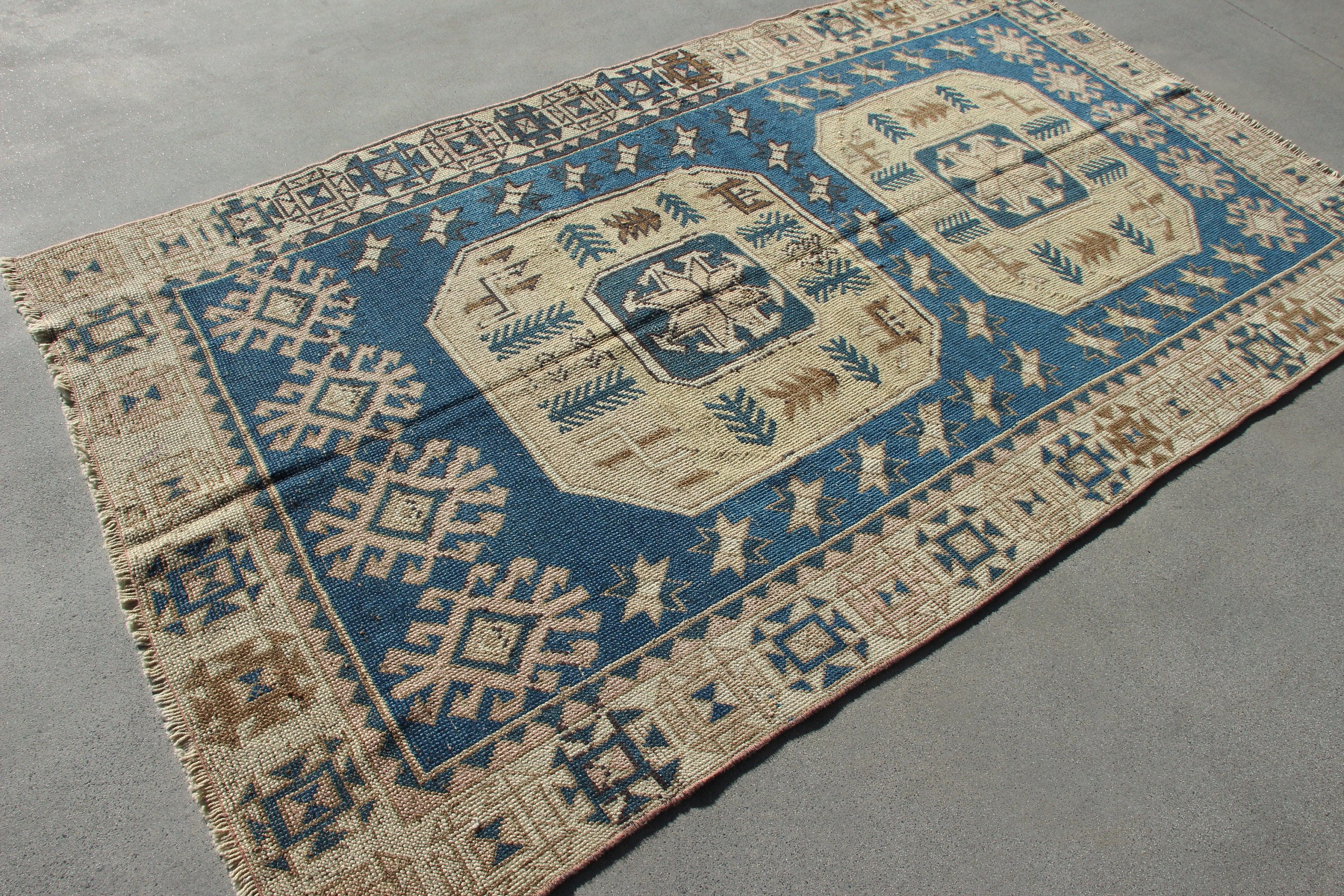 Turkish Rug, 4.7x8 ft Area Rug, Moroccan Rug, Anatolian Rug, Kitchen Rug, Vintage Rugs, Beige Oriental Rug, Aesthetic Rug, Bedroom Rug