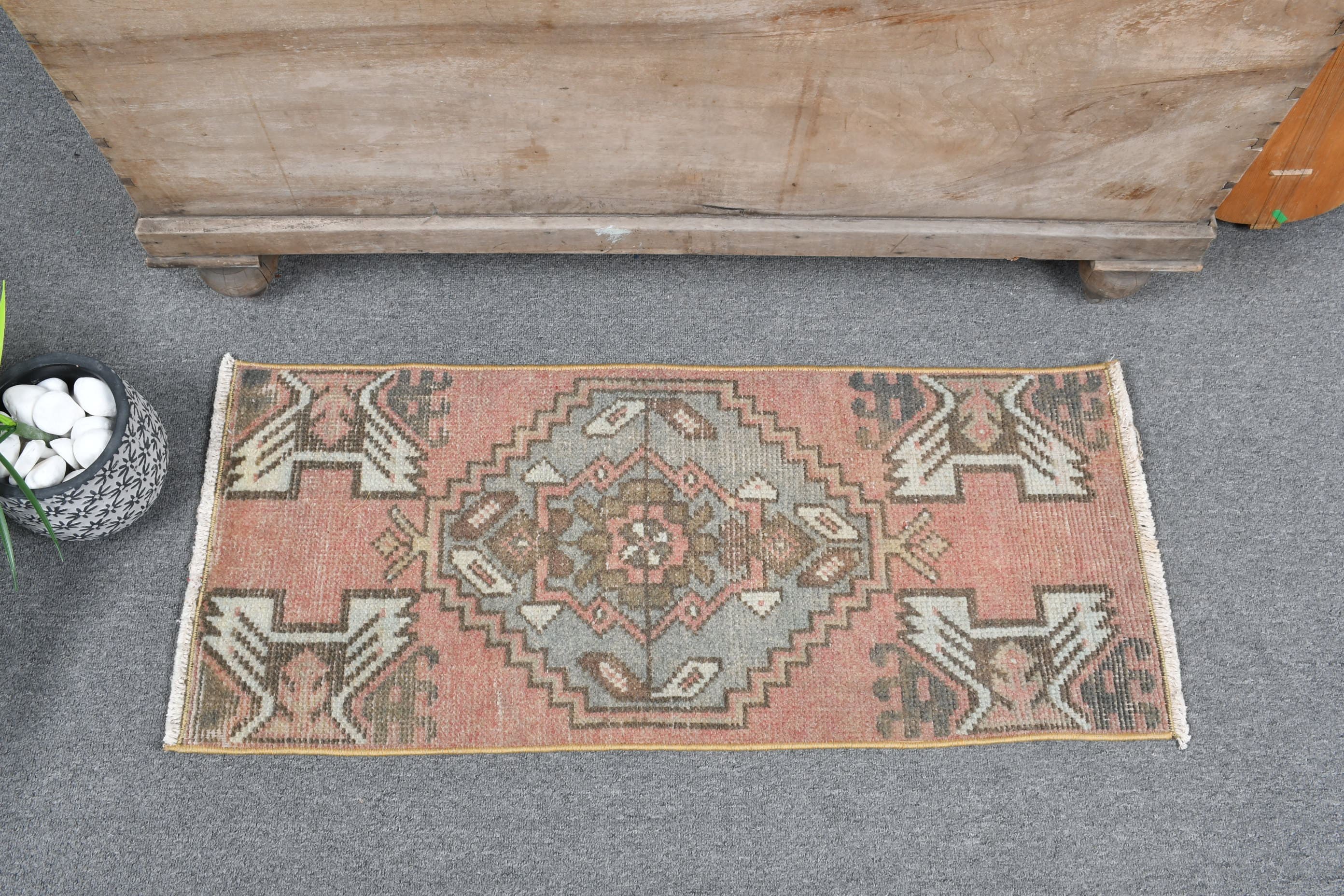 Mutfak Halısı, Araba Paspas Halısı, Anadolu Halısı, Vintage Halılar, Türk Halısı, Kırmızı 1.3x3 ft Küçük Halı, Banyo Halısı, Mutfak Halıları