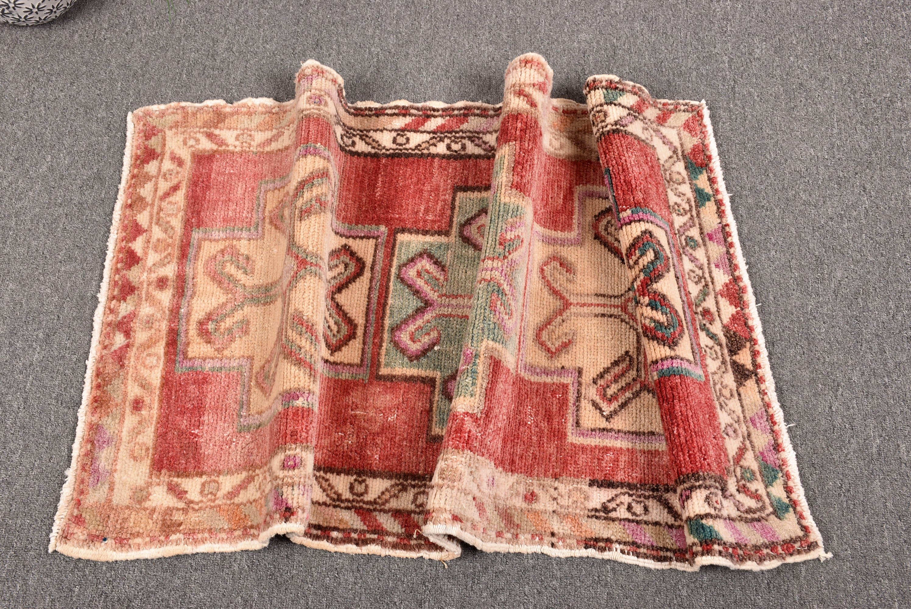 1.9x3.6 ft Küçük Halı, Yatak Odası Halıları, Boho Halı, Bej Açıklama Halısı, Yün Halısı, Türk Halısı, Vintage Halı, Banyo Halıları, Araba Paspas Halısı