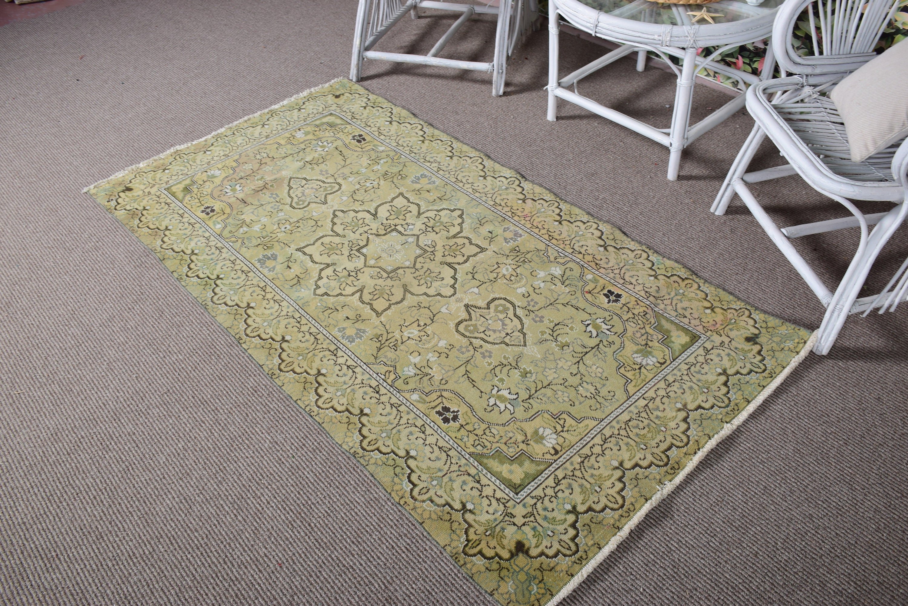 Oriental Rug, Entry Rug, Vintage Rugs, Home Decor Rug, Boho Accent Rug, 3.2x5.9 ft Accent Rugs, Turkey Rug, Turkish Rugs, Green Floor Rug