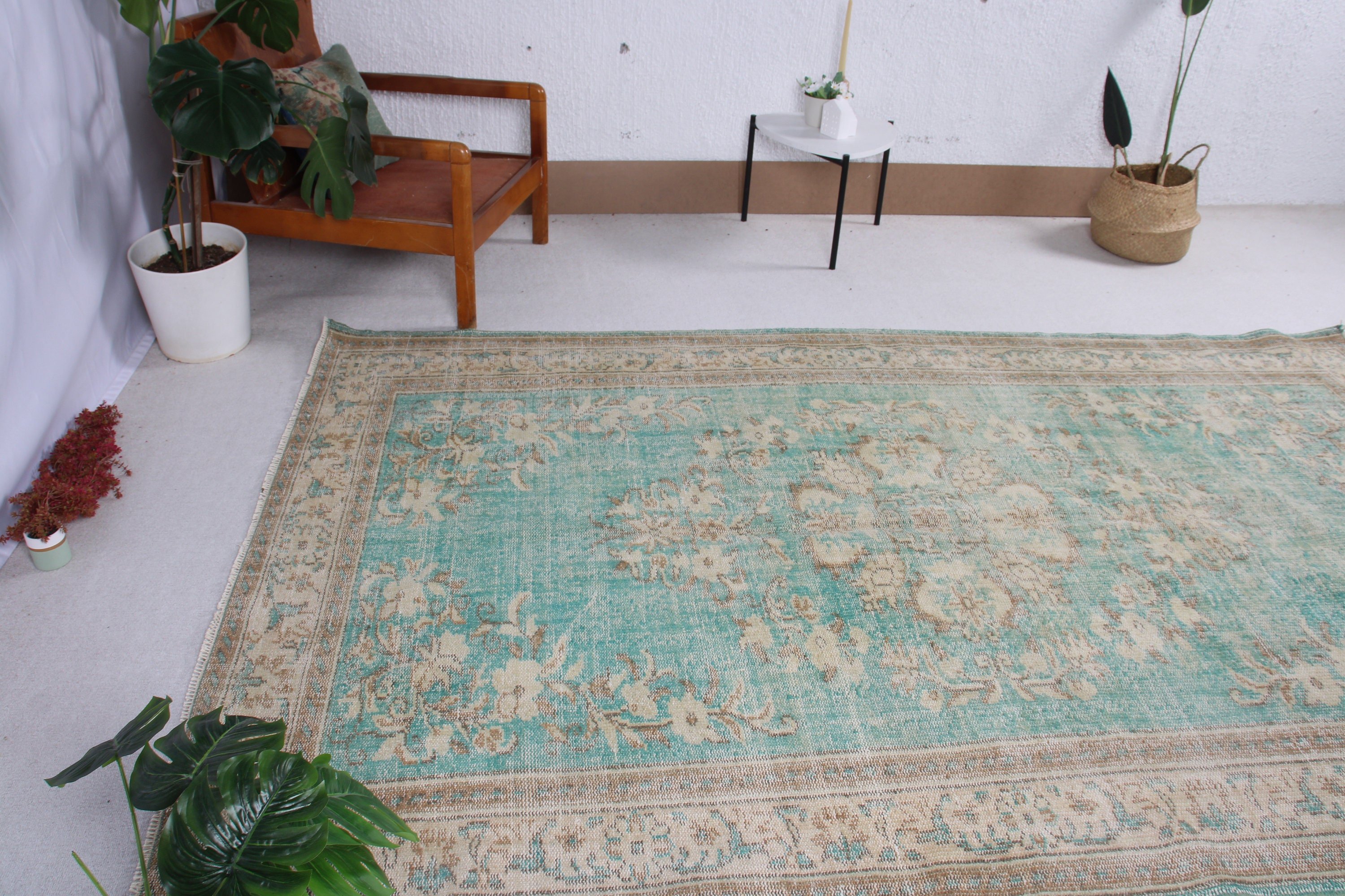 Türk Halıları, Büyük Vintage Halılar, Boho Halı, 5.8x9.3 ft Büyük Halılar, Vintage Halı, Bej Mutfak Halıları, Mutfak Halıları, Oturma Odası Halısı