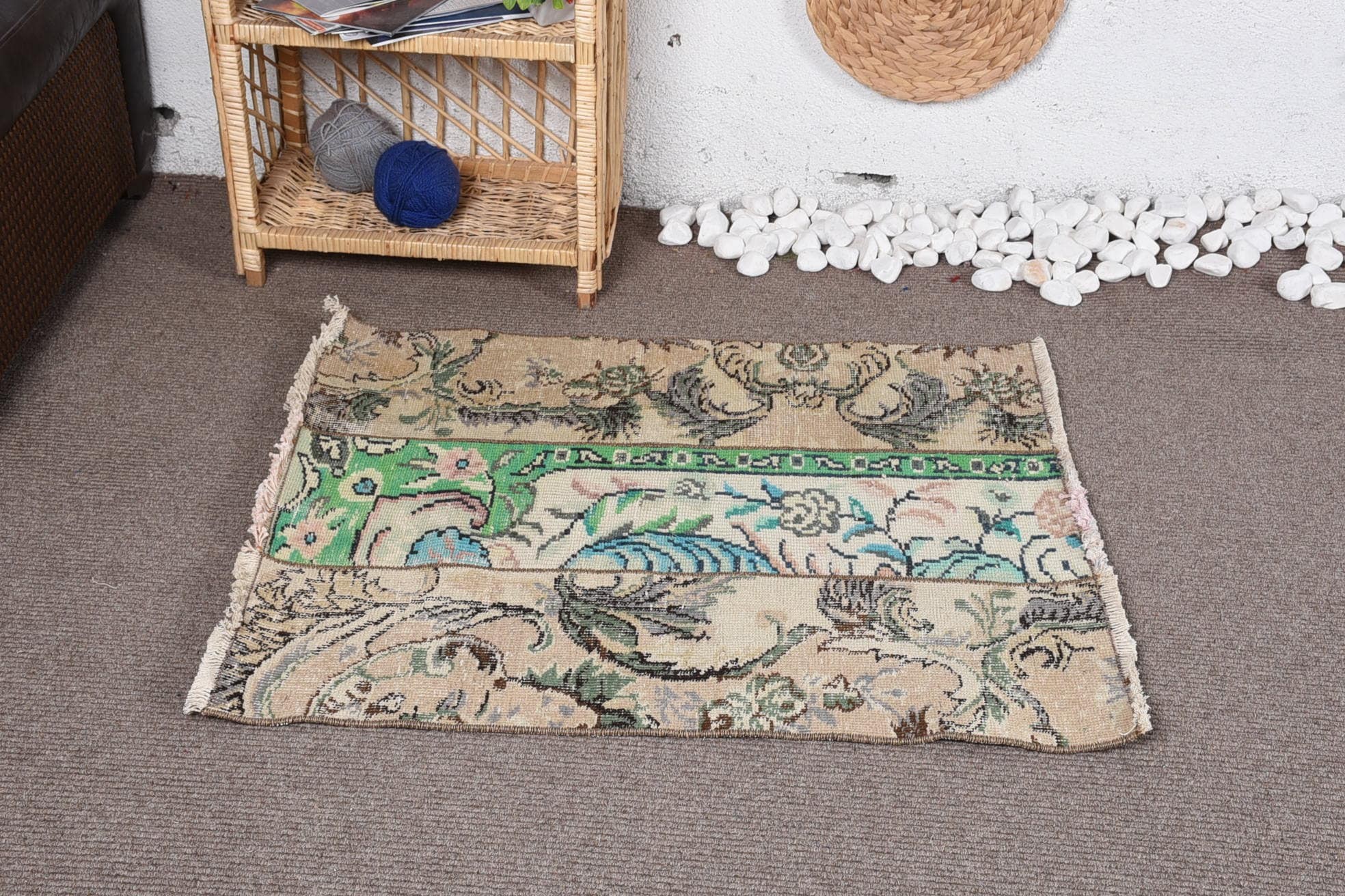 2.7x3.1 ft Küçük Halı, Banyo Paspası Boho Halı, Antika Halı, Duvara Asılı Halı, Türk Halısı, Vintage Halı, Çocuk Halısı, Araba Paspası Halıları, Soğuk Halı