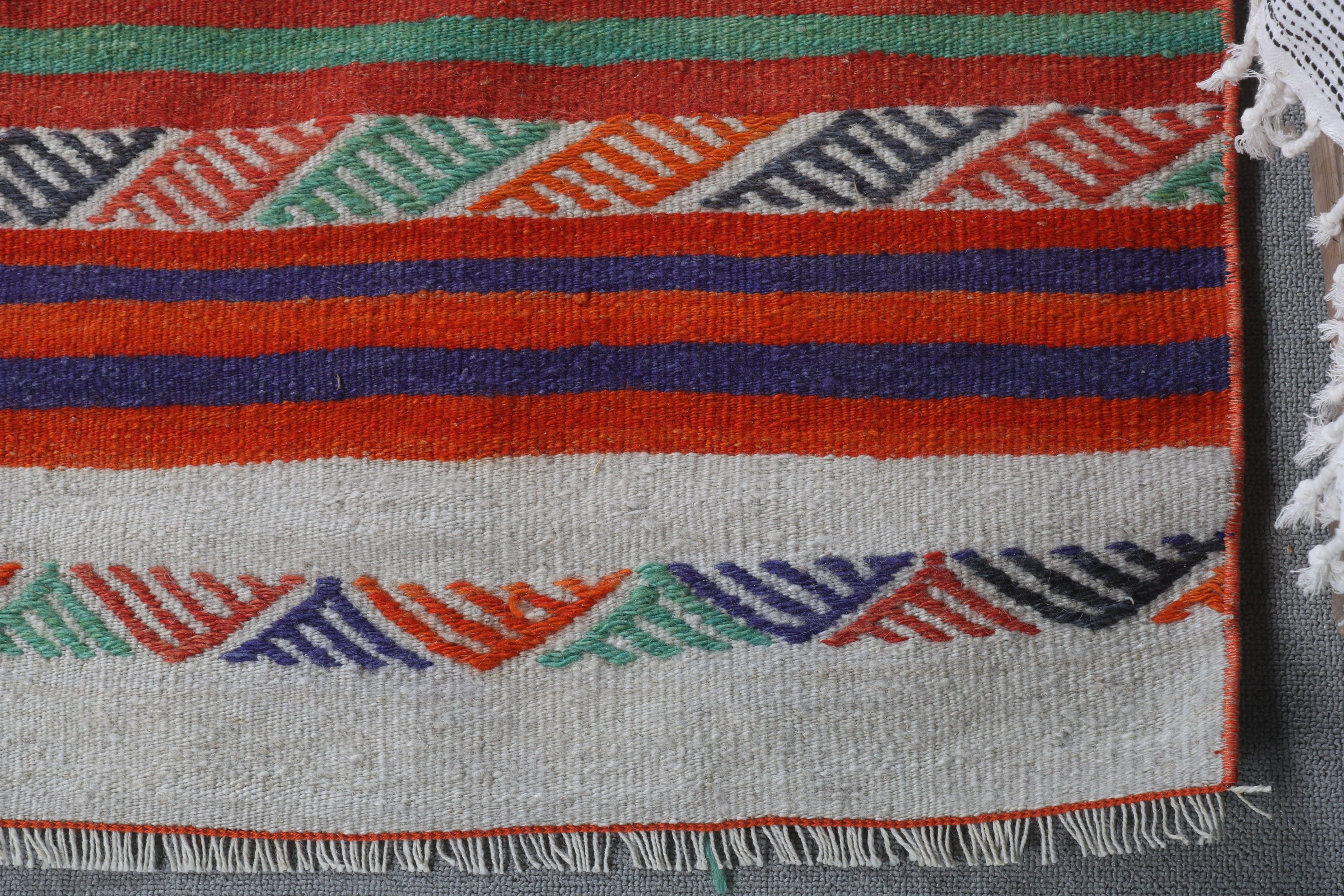 Kilim, Turuncu 2.1x3.5 ft Küçük Halılar, Giriş Halıları, Türk Halısı, Boho Halısı, Vintage Halılar, Anadolu Halısı, Antika Halı, Mutfak Halısı