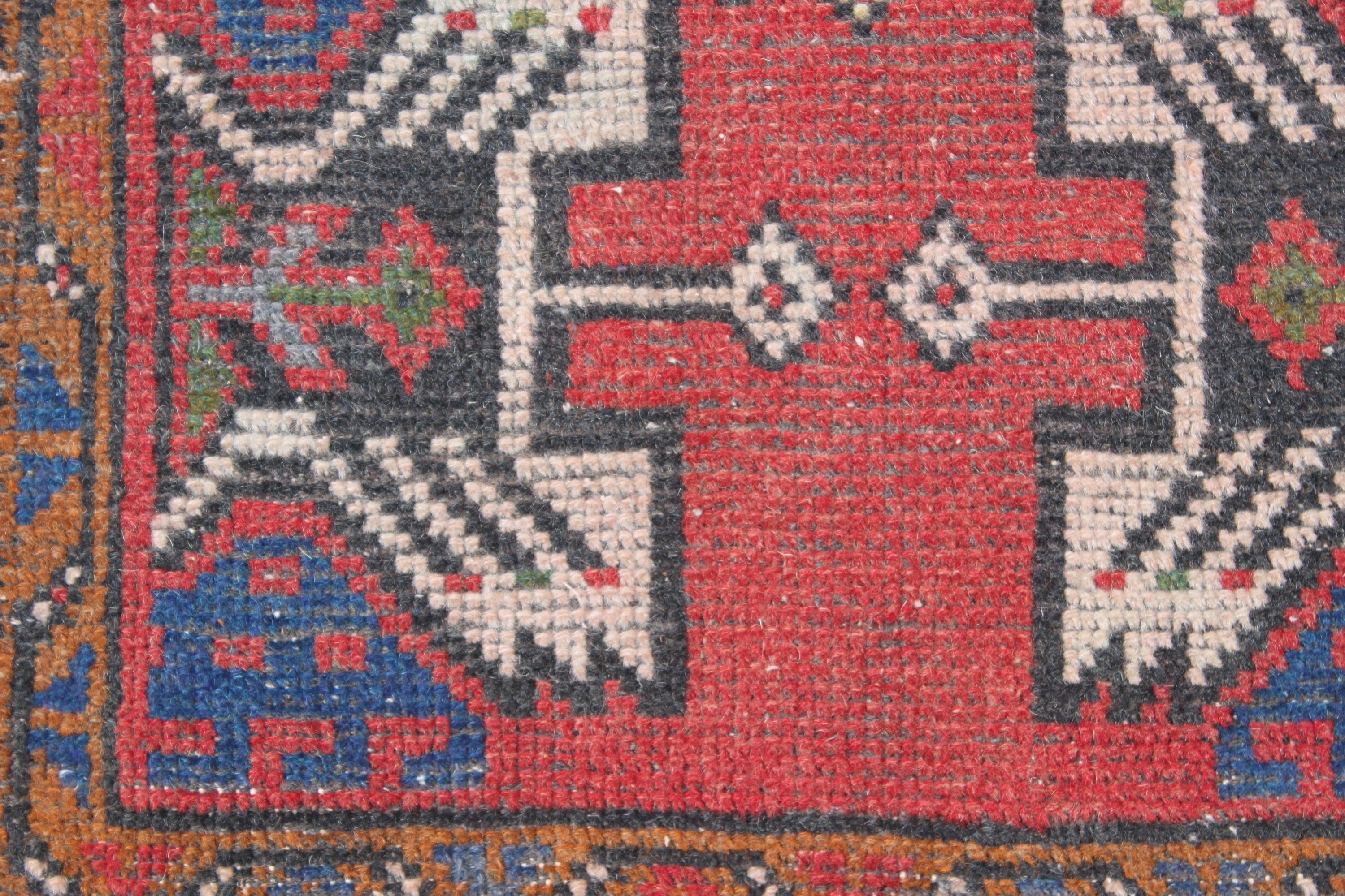 Entry Rugs, Turkish Rugs, 1.6x3.3 ft Small Rugs, Modern Rug, Vintage Rugs, Artistic Rugs, Red Kitchen Rugs, Small Area Rugs, Handwoven Rugs