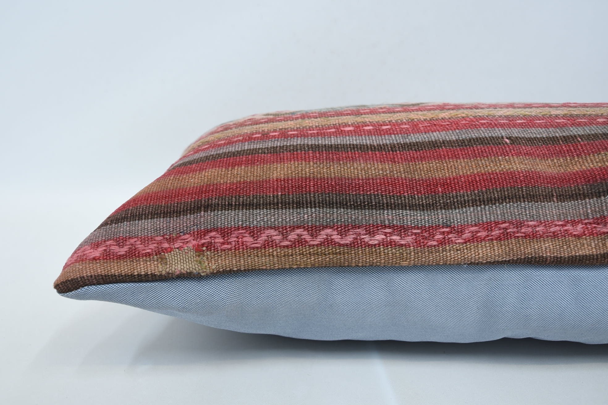 Traditional Cushion Case, Kilim Cushion Sham, Vintage Kilim Throw Pillow, Vintage Pillow, 16"x48" Red Pillow, Patio Pillow Cover