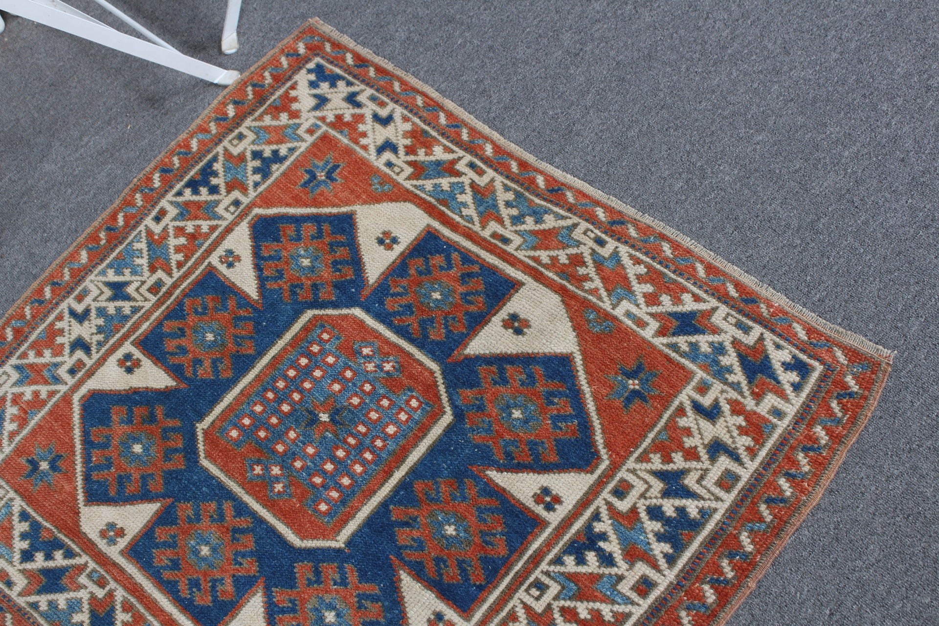 Orange Floor Rug, Vintage Rug, Nursery Rug, 2.5x2.9 ft Small Rugs, Bright Rug, Oushak Rug, Bathroom Rugs, Turkish Rug, Home Decor Rugs