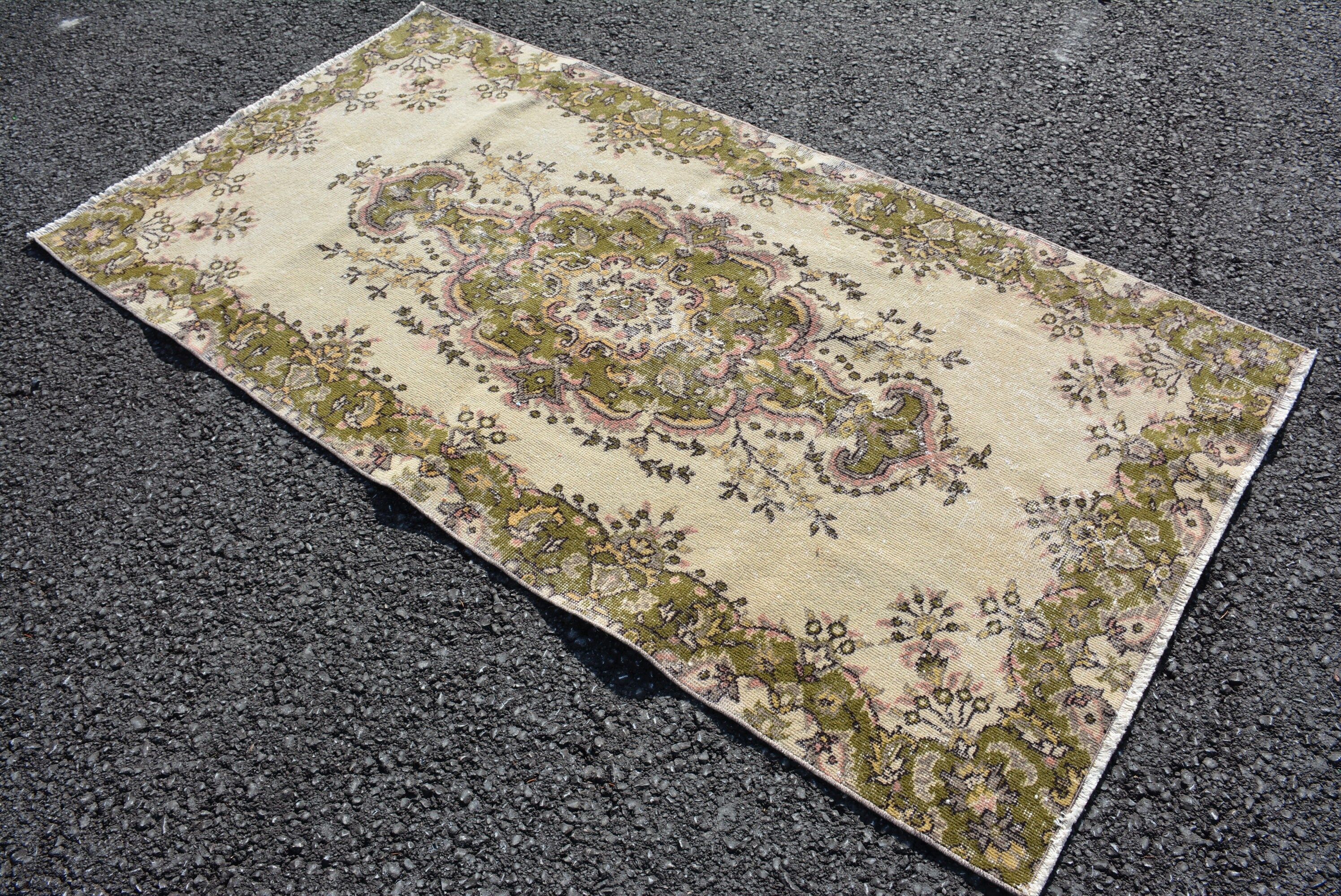 Kitchen Rugs, Custom Rugs, Wool Rug, Cute Rug, 3.6x6.9 ft Area Rugs, Floor Rug, Vintage Rug, Organic Rugs, Turkish Rug, Rugs for Bedroom