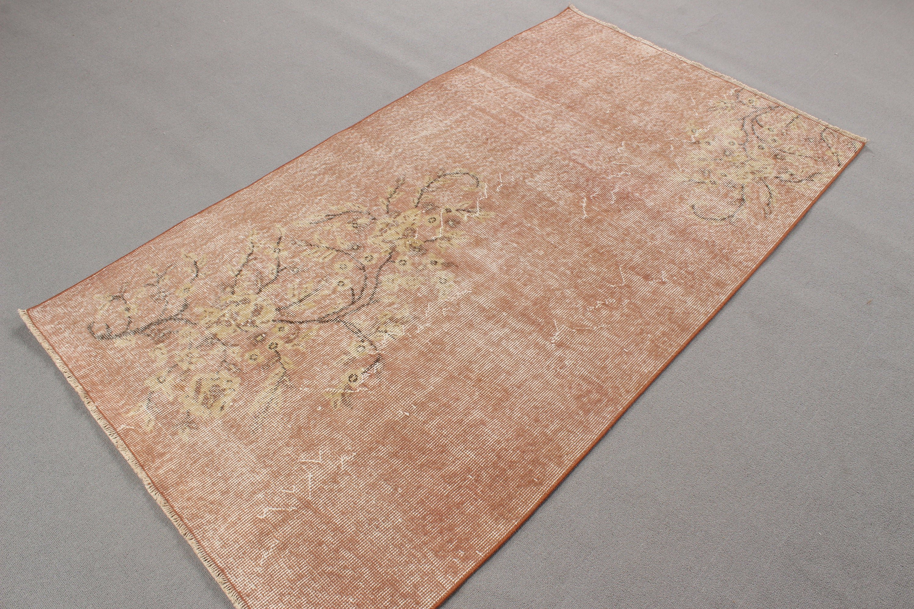 3.4x6.2 ft Accent Rug, Exotic Rugs, Beige Antique Rug, Decorative Rug, Vintage Rug, Modern Rugs, Turkish Rug, Kitchen Rugs