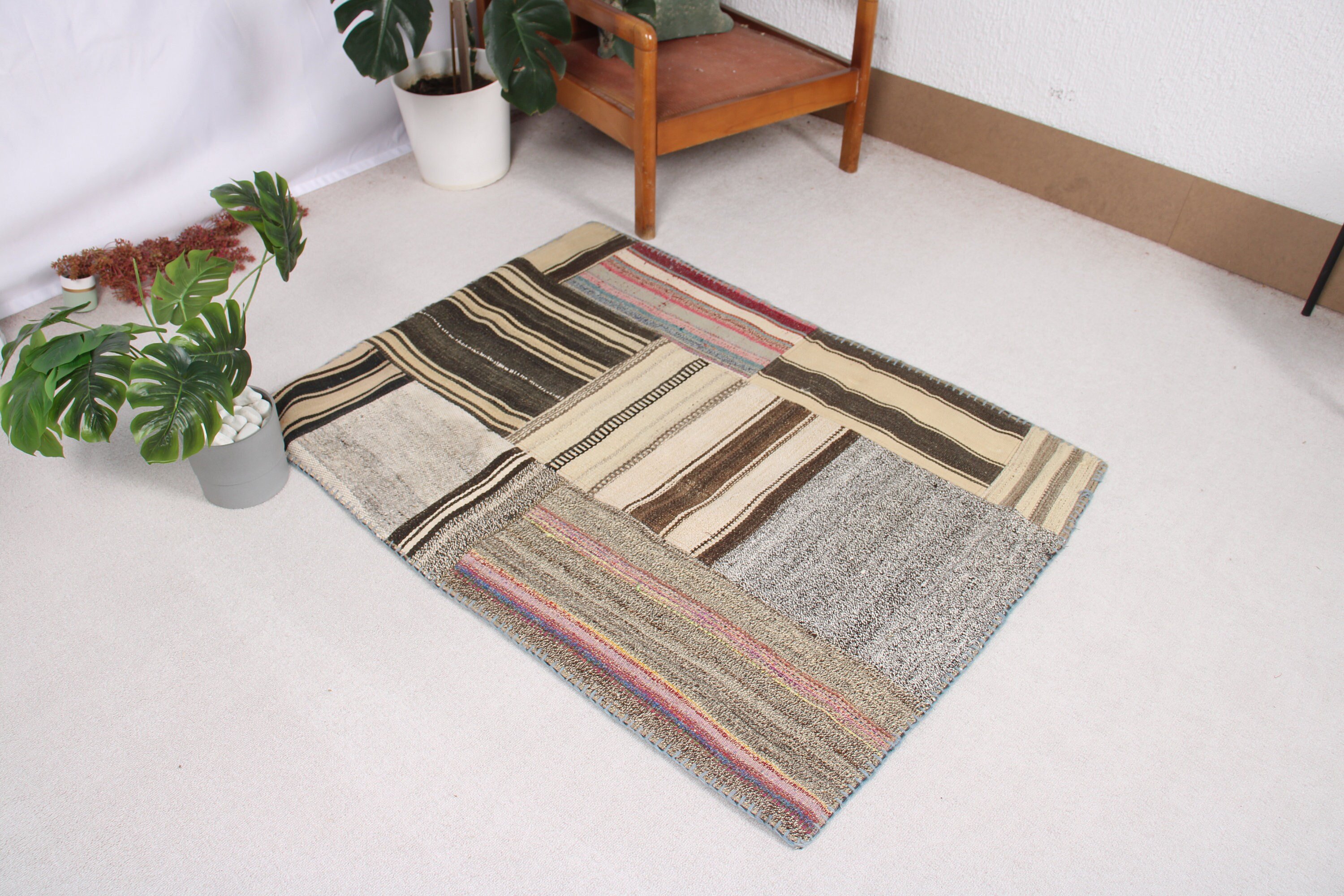 Floor Rugs, Vintage Rugs, Boho Rug, 3.2x4.3 ft Small Rug, Small Boho Rug, Beige Handwoven Rug, Bath Rug, Rugs for Small Area, Turkish Rugs