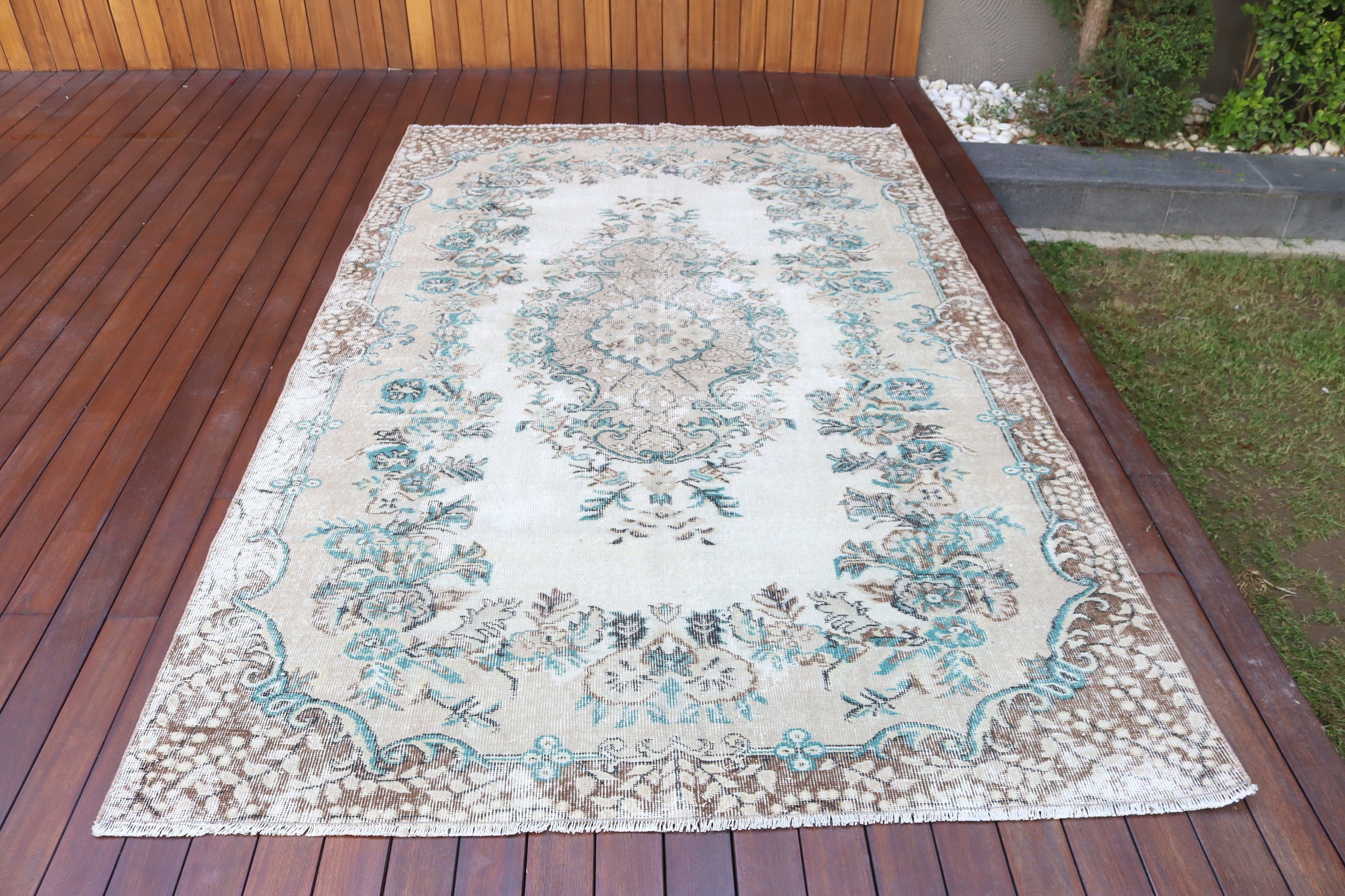 5.3x8.5 ft Büyük Halı, Türk Halıları, Büyük Boho Halıları, Bej Oryantal Halı, Ev Dekor Halıları, Oturma Odası Halıları, Vintage Halılar, Fas Halısı