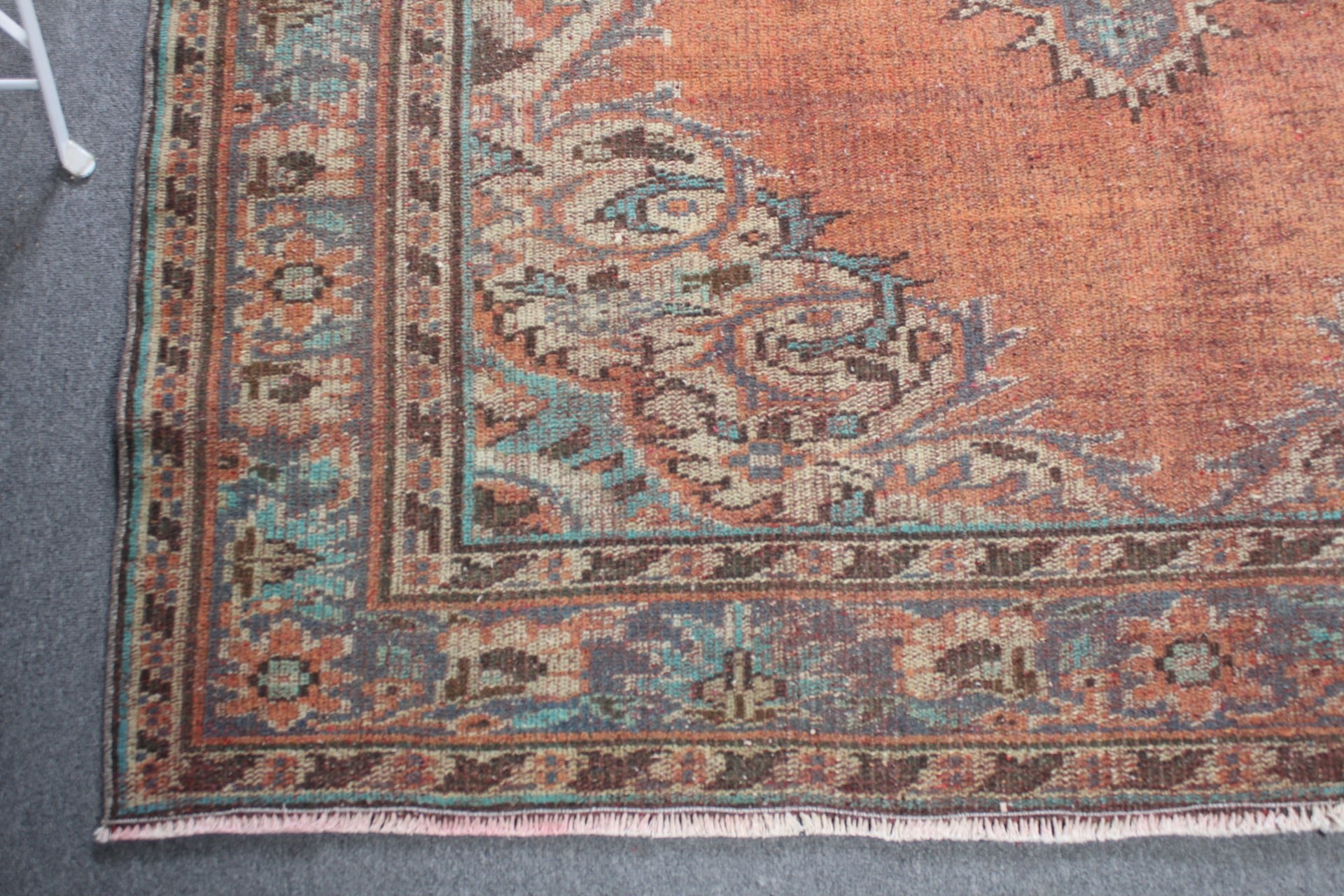 Turuncu Fas Halısı, Oturma Odası Halıları, Yemek Odası Halıları, Oryantal Halı, Türk Halısı, 5,5x8,2 ft Büyük Halı, Vintage Halı, Yatak Odası Halısı