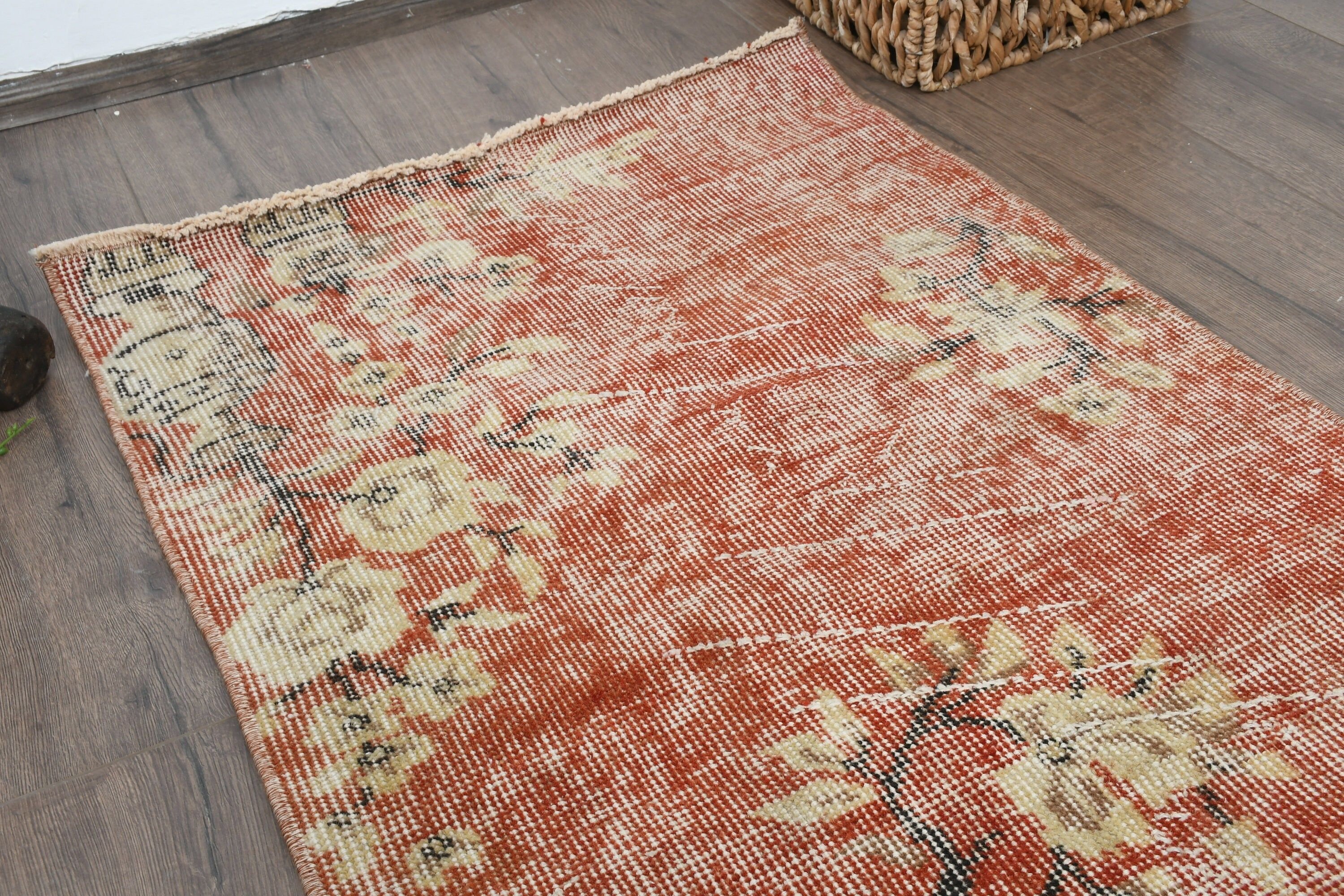 Moroccan Rugs, Red Antique Rug, 2.1x2.8 ft Small Rugs, Kitchen Rugs, Rugs for Kitchen, Turkish Rug, Entry Rug, Vintage Rug