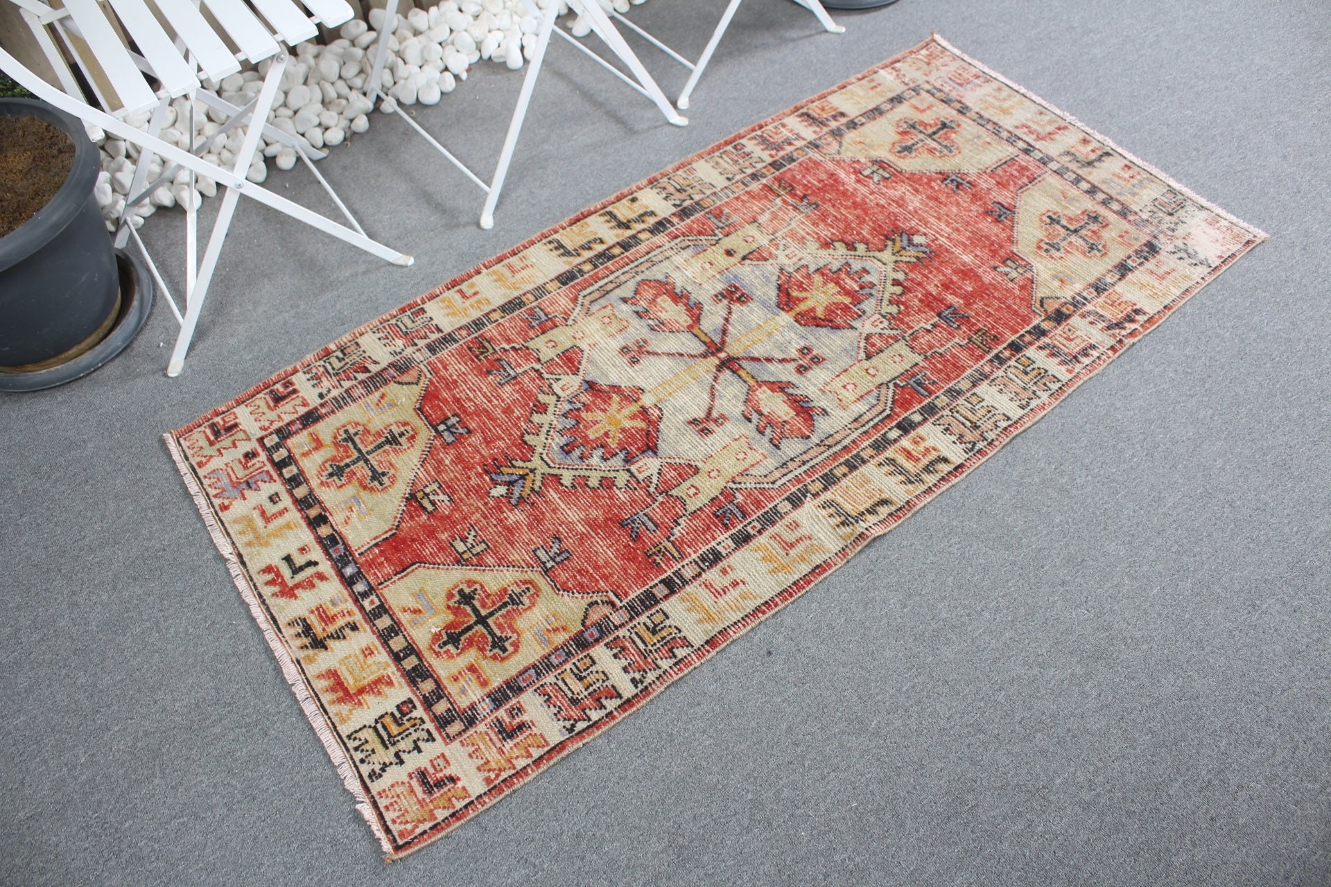 Cute Rugs, Kitchen Rugs, 2.6x5.4 ft Small Rug, Turkish Rugs, Cool Rug, Bathroom Rugs, Red Anatolian Rug, Rugs for Door Mat, Vintage Rug