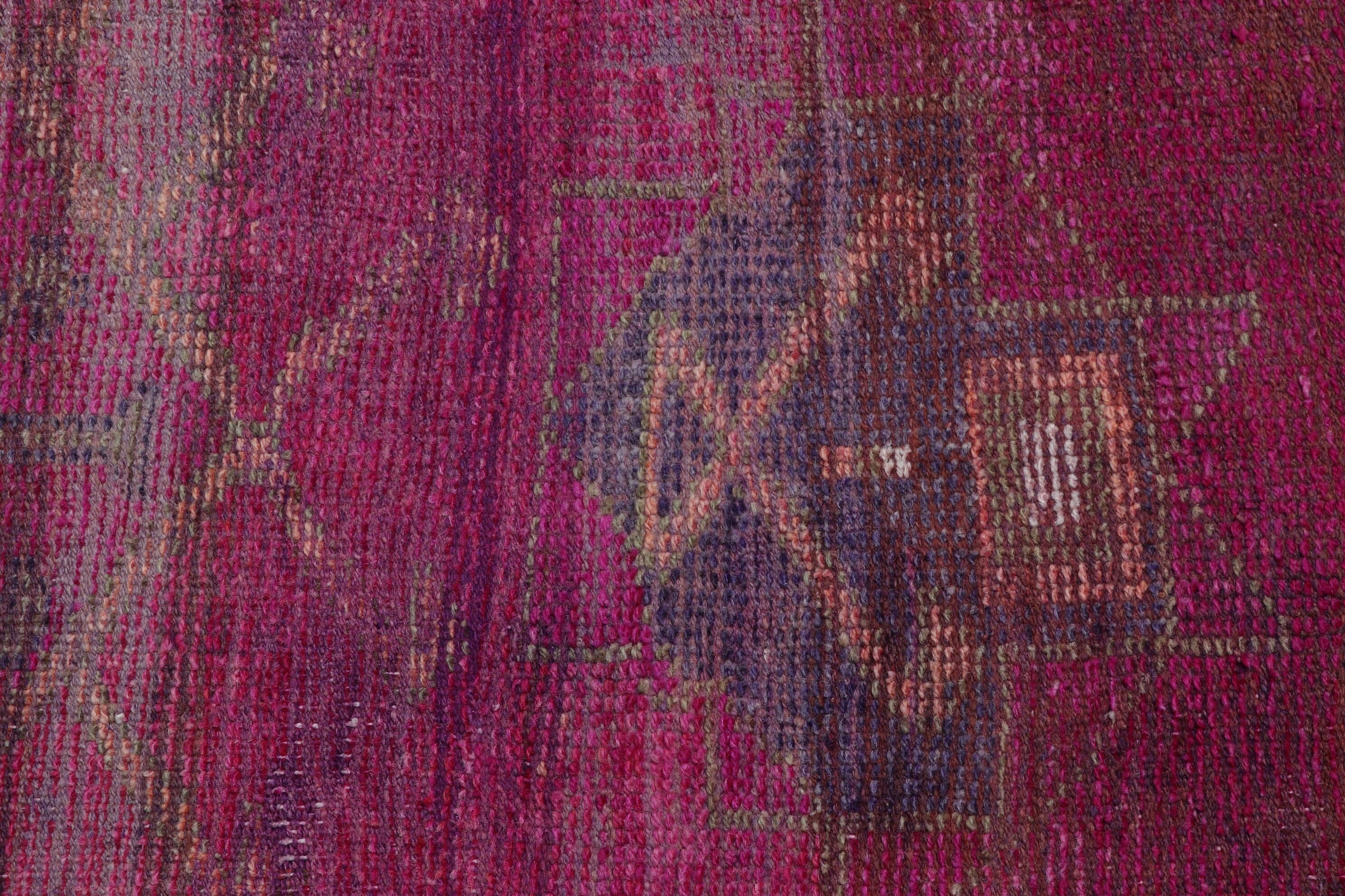 Nomadic Rugs, Vintage Rug, Purple Antique Rug, 2.7x9.6 ft Runner Rug, Rugs for Stair, Turkish Rug, Kitchen Rug, Floor Rug