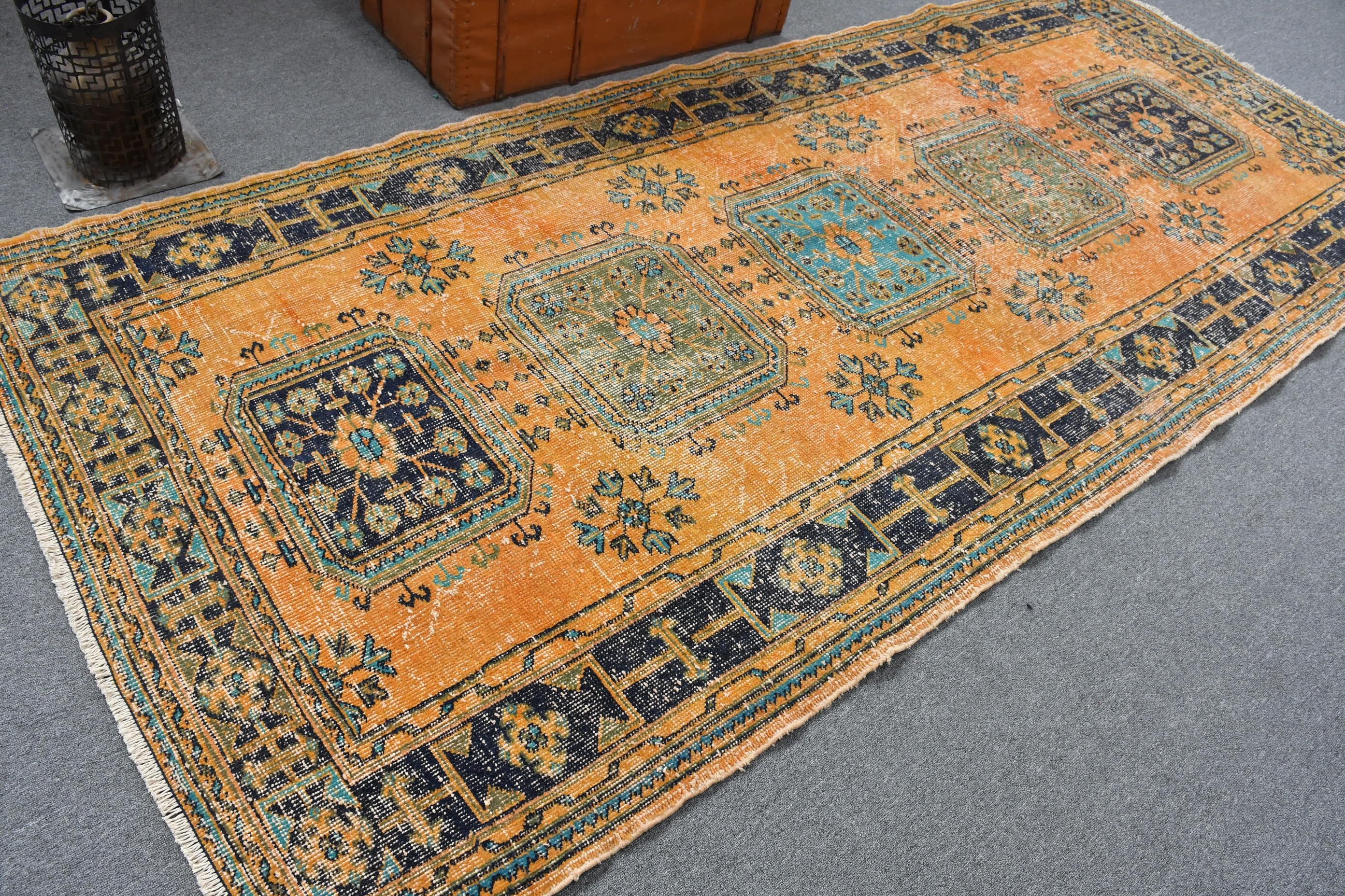 Living Room Rugs, Aztec Rugs, 4.7x11.1 ft Large Rugs, Floor Rug, Antique Rug, Rugs for Salon, Dining Room Rug, Turkish Rug, Vintage Rugs