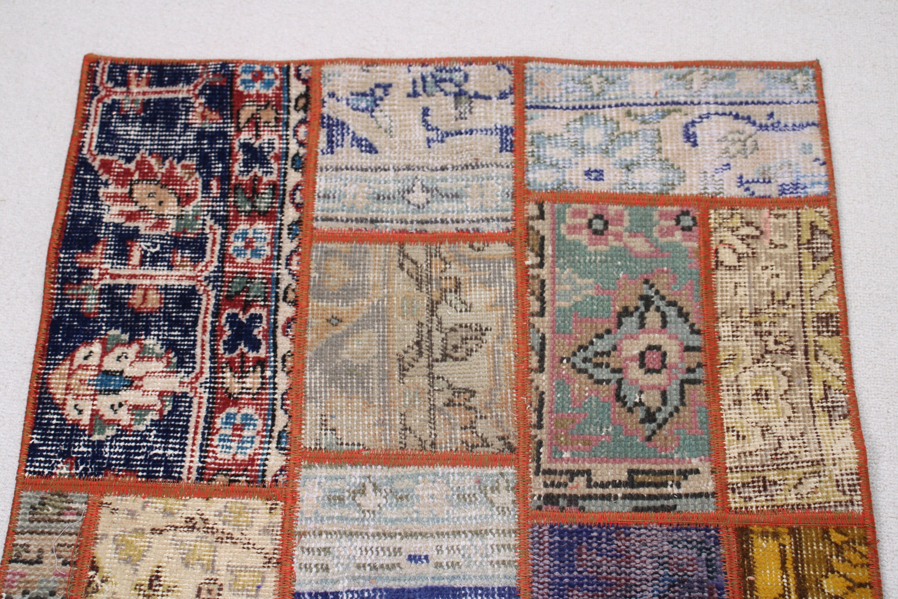 Small Vintage Rug, Neutral Rugs, Blue Oushak Rugs, Kitchen Rug, Oushak Rugs, Organic Rugs, Turkish Rugs, Vintage Rug, 2.2x3.9 ft Small Rugs