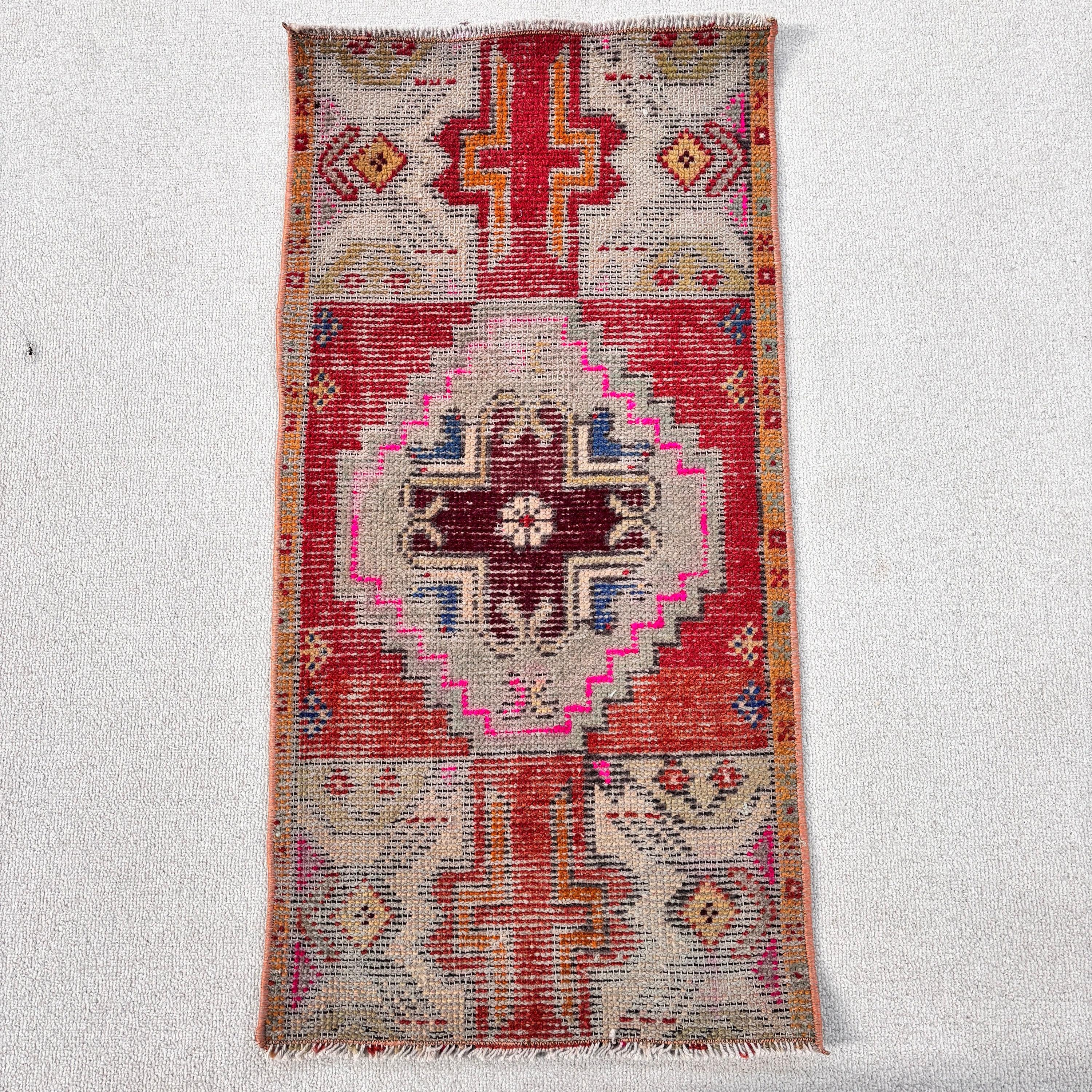 Oushak Halı, Vintage Halılar, Yatak Odası Halıları, Mutfak Halıları, 1.5x2.9 ft Küçük Halı, Giriş Halıları, Türk Halısı, Banyo Halıları, Kırmızı Soğuk Halılar