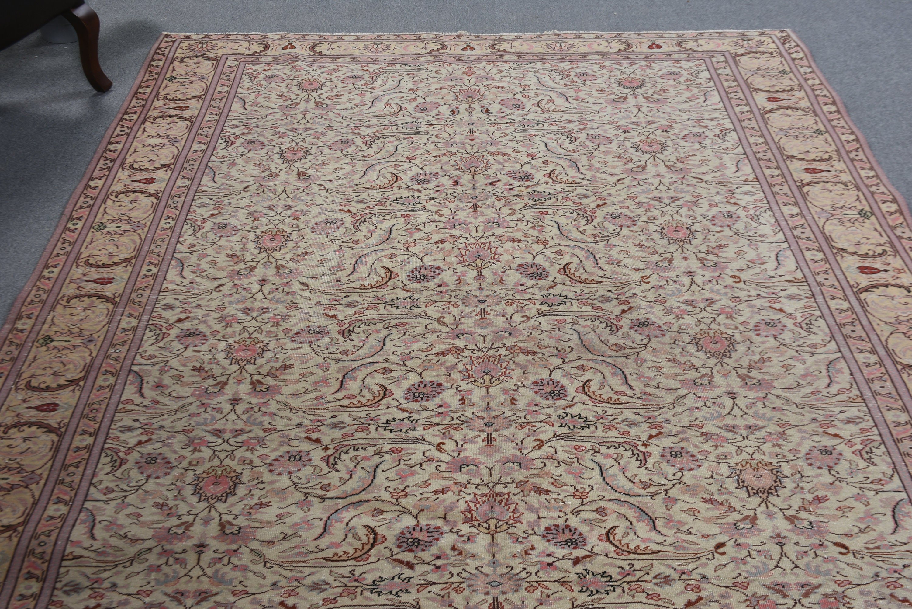 Yatak Odası Halıları, Fas Halıları, Vintage Halı, 6.2x9.5 ft Büyük Halılar, Türk Halısı, Büyük Vintage Halı, Bej Ev Dekor Halıları, Yatak Odası Halıları