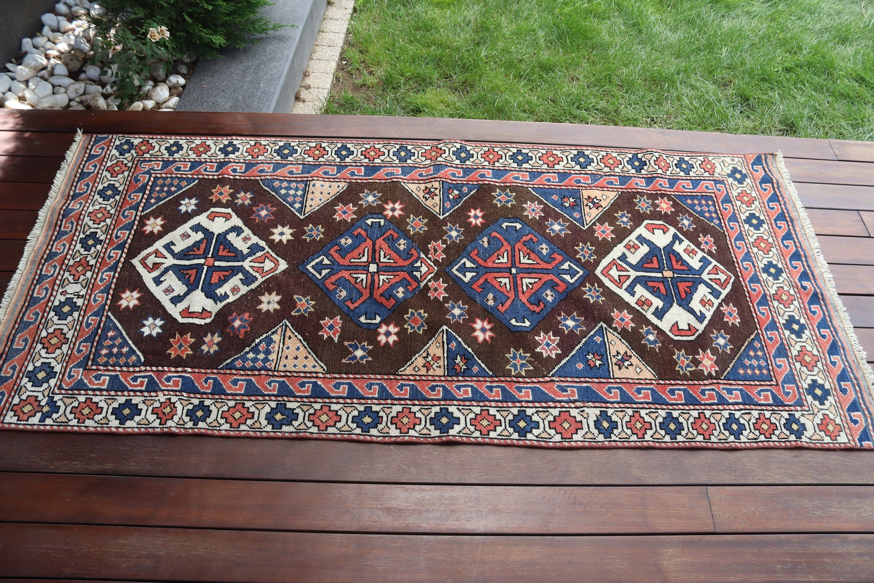 Oryantal Halı, 2.8x6 ft Vurgulu Halılar, Yatak Odası Halısı, Türk Halıları, Vintage Halılar, Estetik Halılar, Mavi Oryantal Halılar, Mutfak Halısı