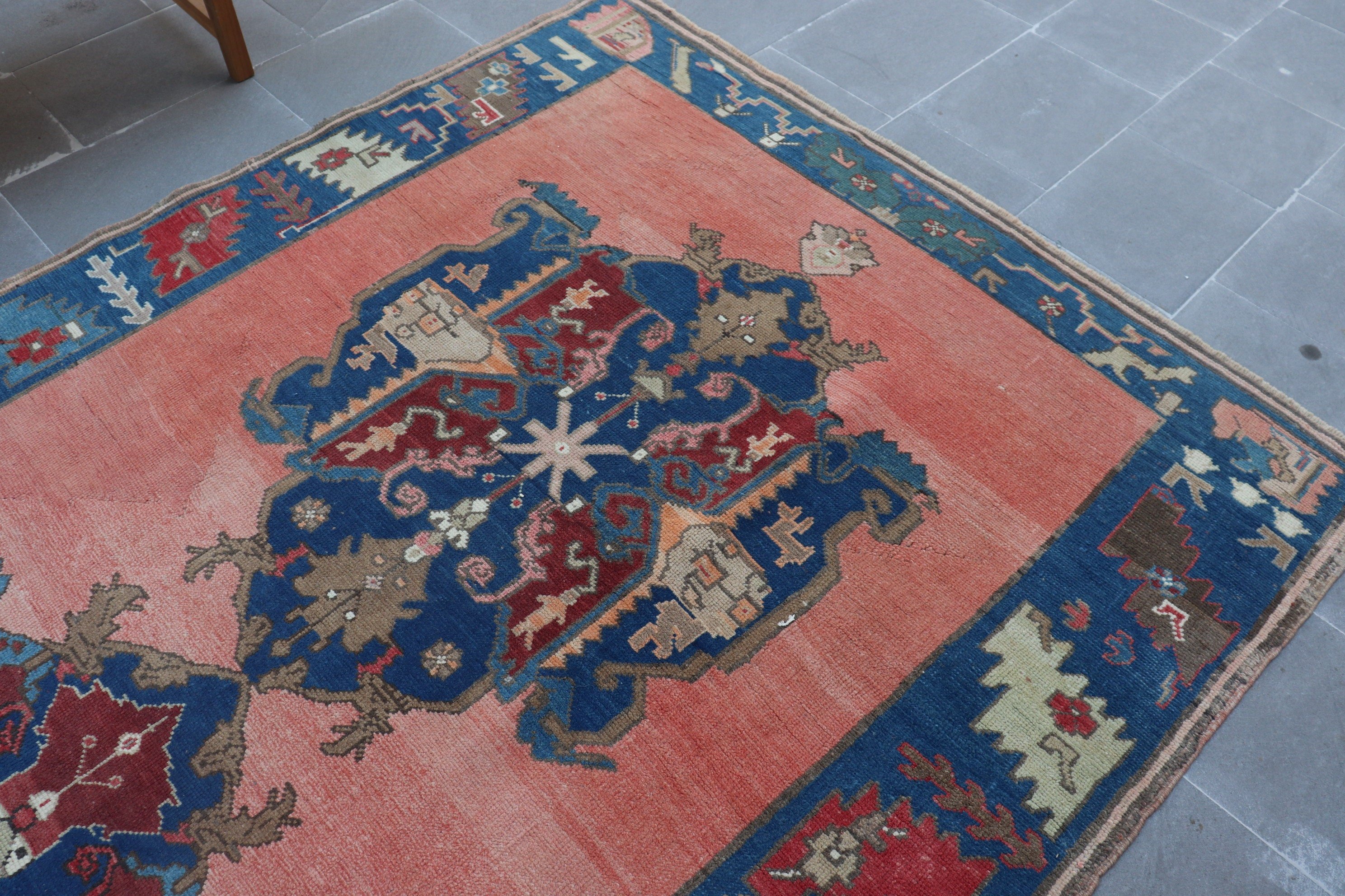 Living Room Rug, Rugs for Salon, Turkish Rugs, Orange Anatolian Rug, Oushak Rug, 5.5x11.8 ft Large Rug, Old Rug, Vintage Rugs, Bedroom Rug