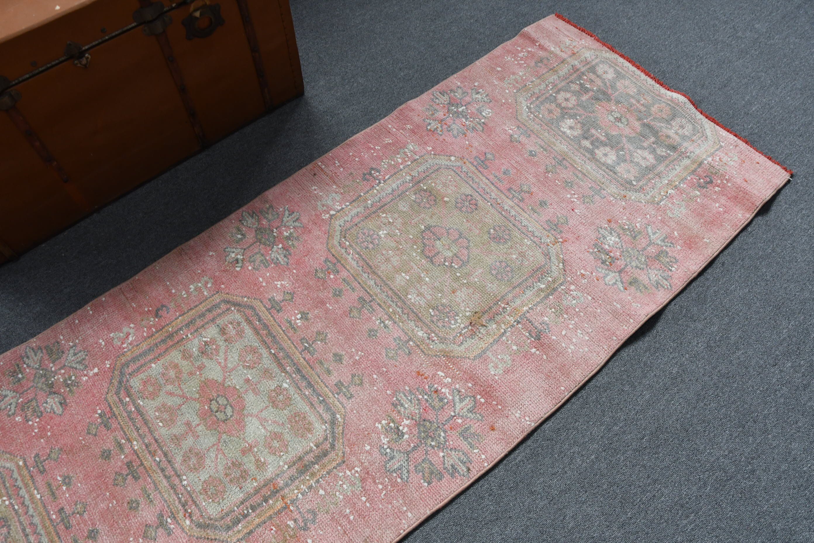 Pale Rug, Floor Rugs, Hallway Rug, Abstract Rug, 2.8x9.4 ft Runner Rugs, Cool Rug, Turkey Rugs, Turkish Rug, Vintage Rugs, Rugs for Runner