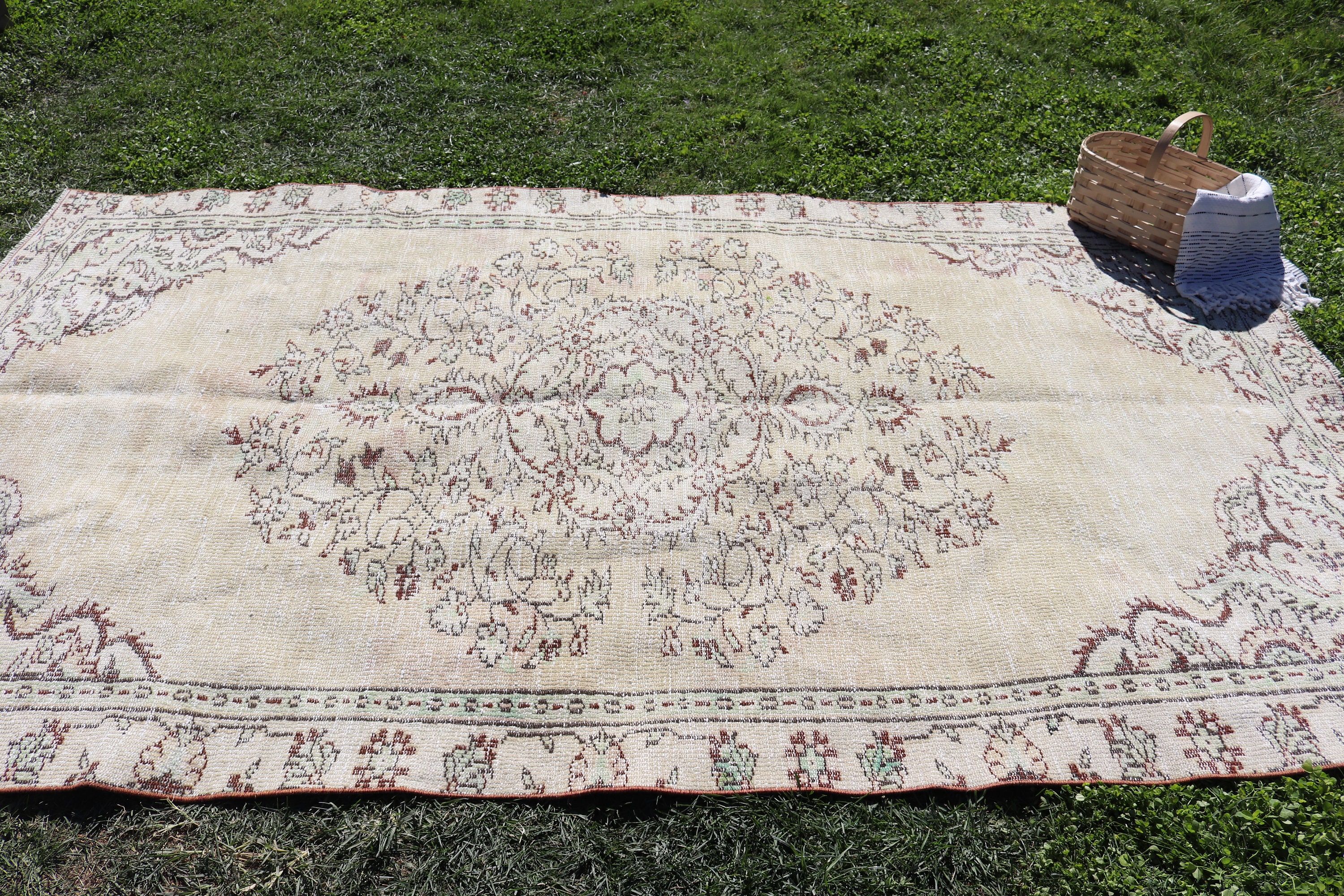 Ev Dekor Halısı, Yeşil Oryantal Halı, Yatak Odası Halısı, Oturma Odası Halısı, Fas Halısı, 5.2x9.3 ft Büyük Halı, Vintage Halı, Türkiye Halıları, Türk Halısı